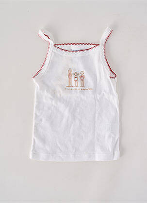 Tricou elasticitate bretele subțiri alb PETIT BATEAU fată