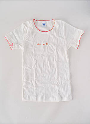 Tricou elasticitate mâneci scurte alb PETIT BATEAU fată