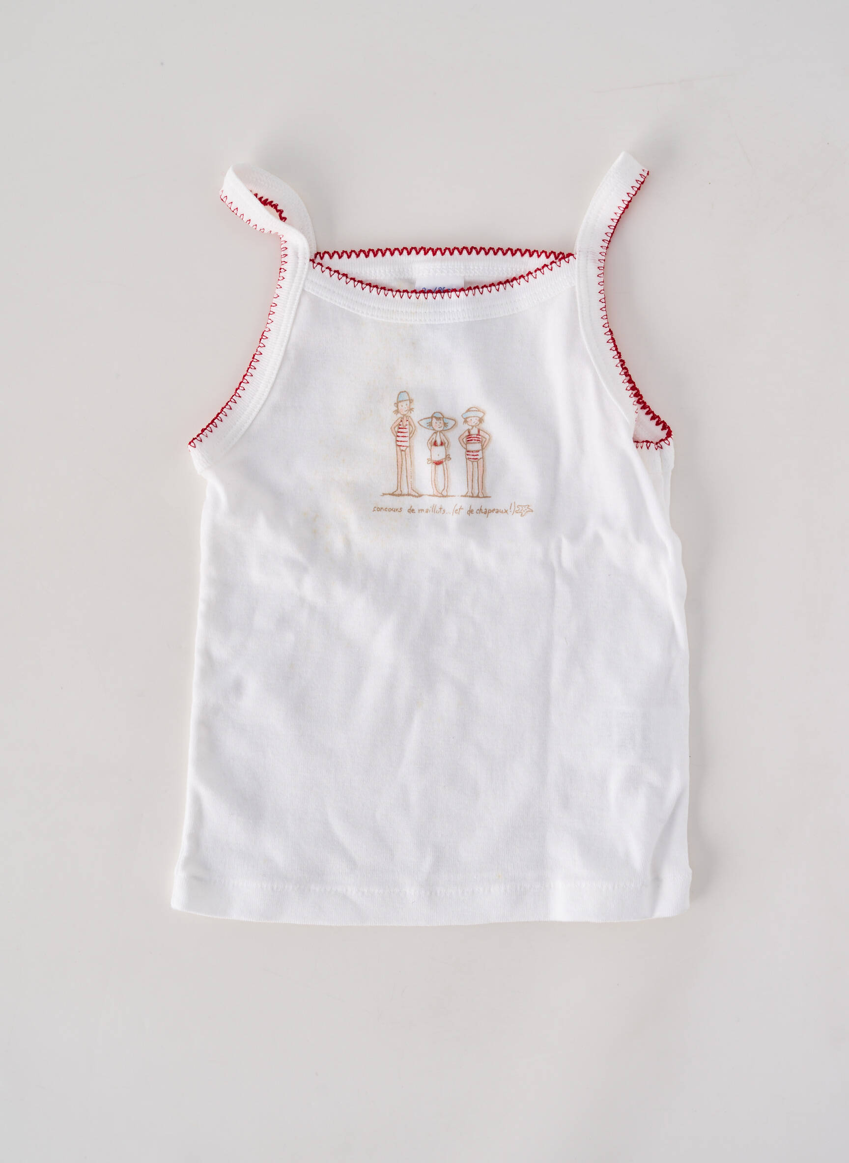Tricou elasticitate bretele subțiri alb PETIT BATEAU fată