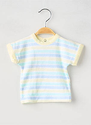 Tricou croială dreaptă mâneci scurte albastru PETIT BATEAU băiat