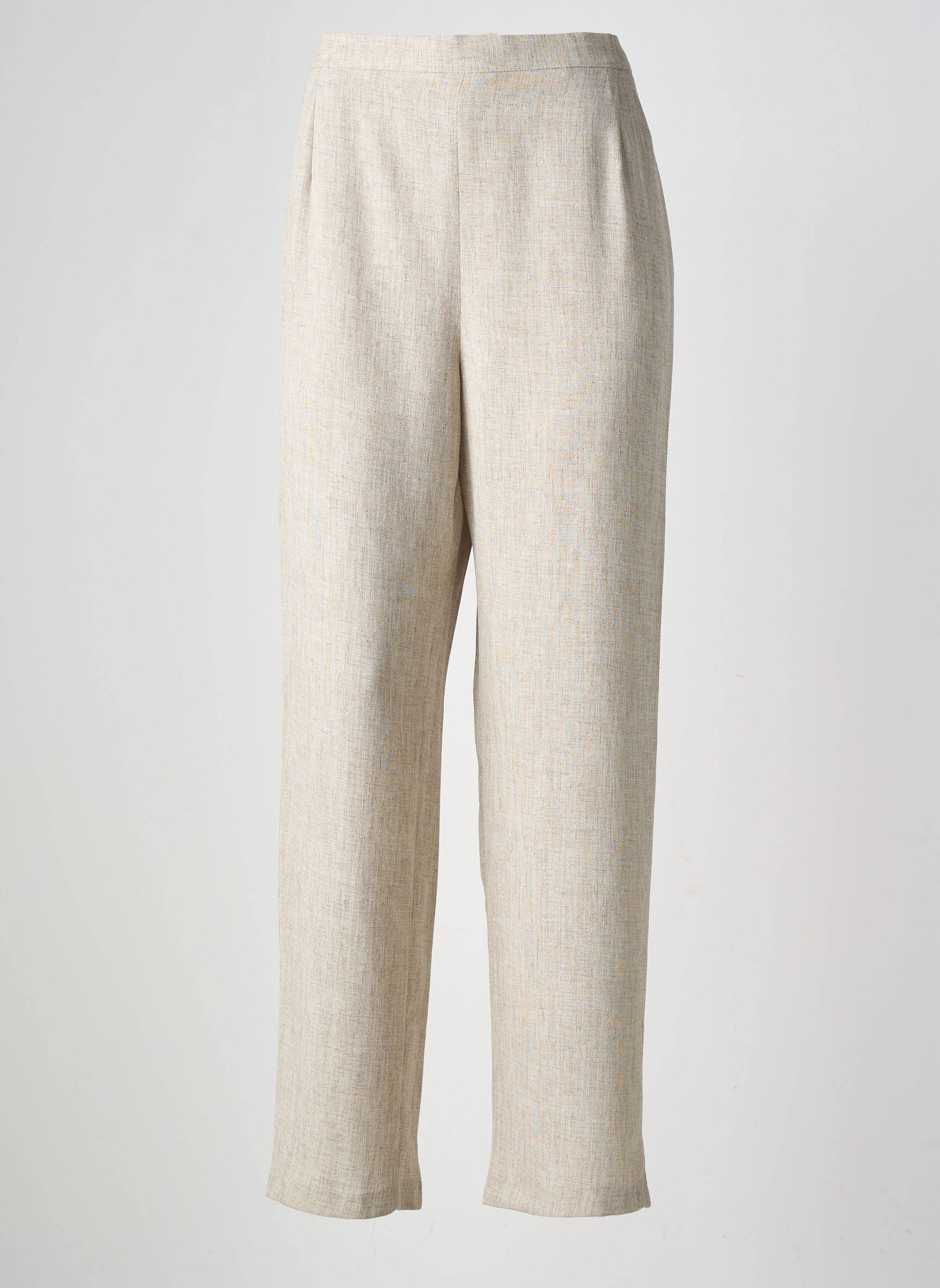 Pantalon drept țesătură crep mărime normală bej ATLANTA femeie