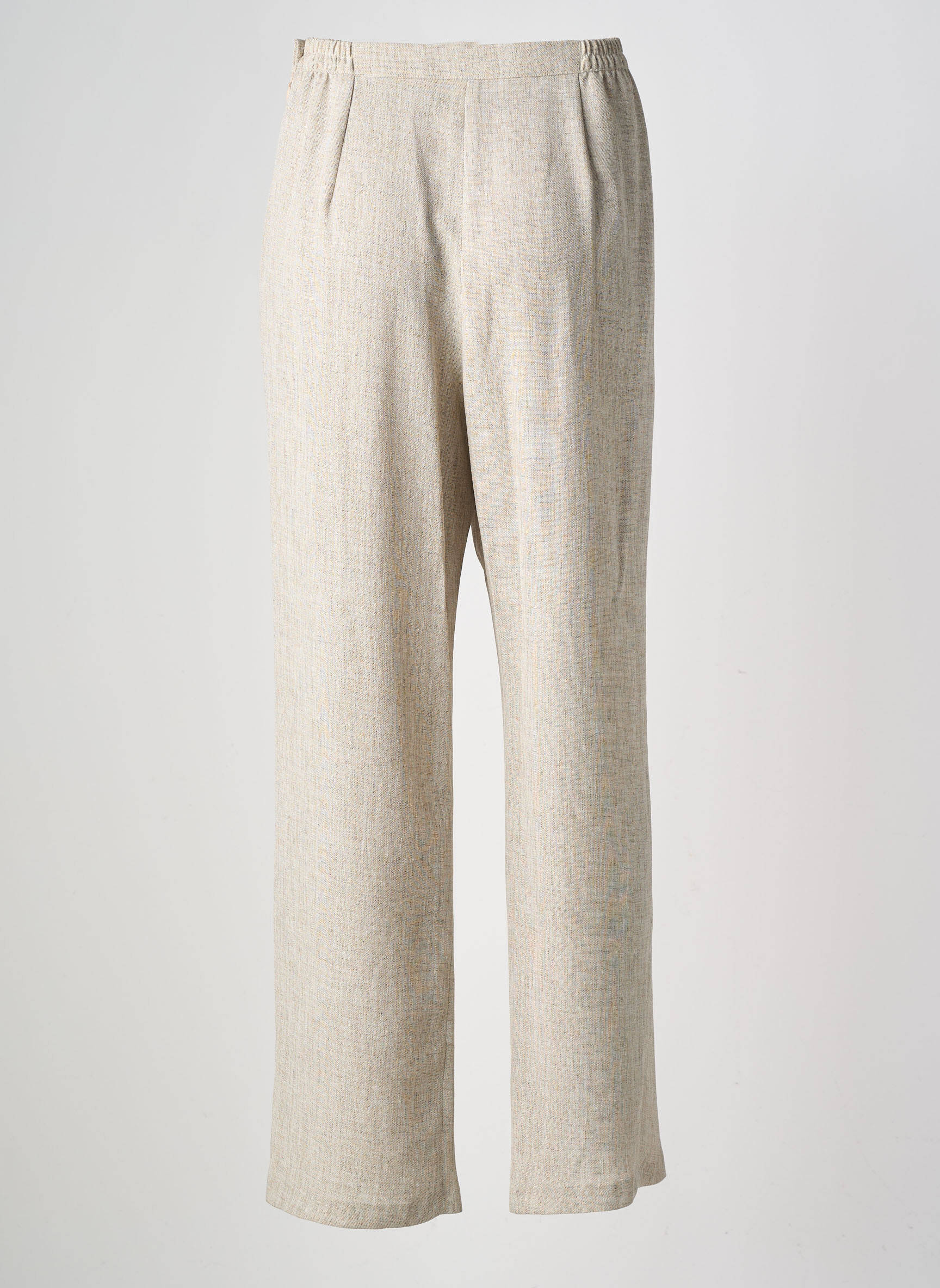 Pantalon drept țesătură crep mărime normală bej ATLANTA femeie