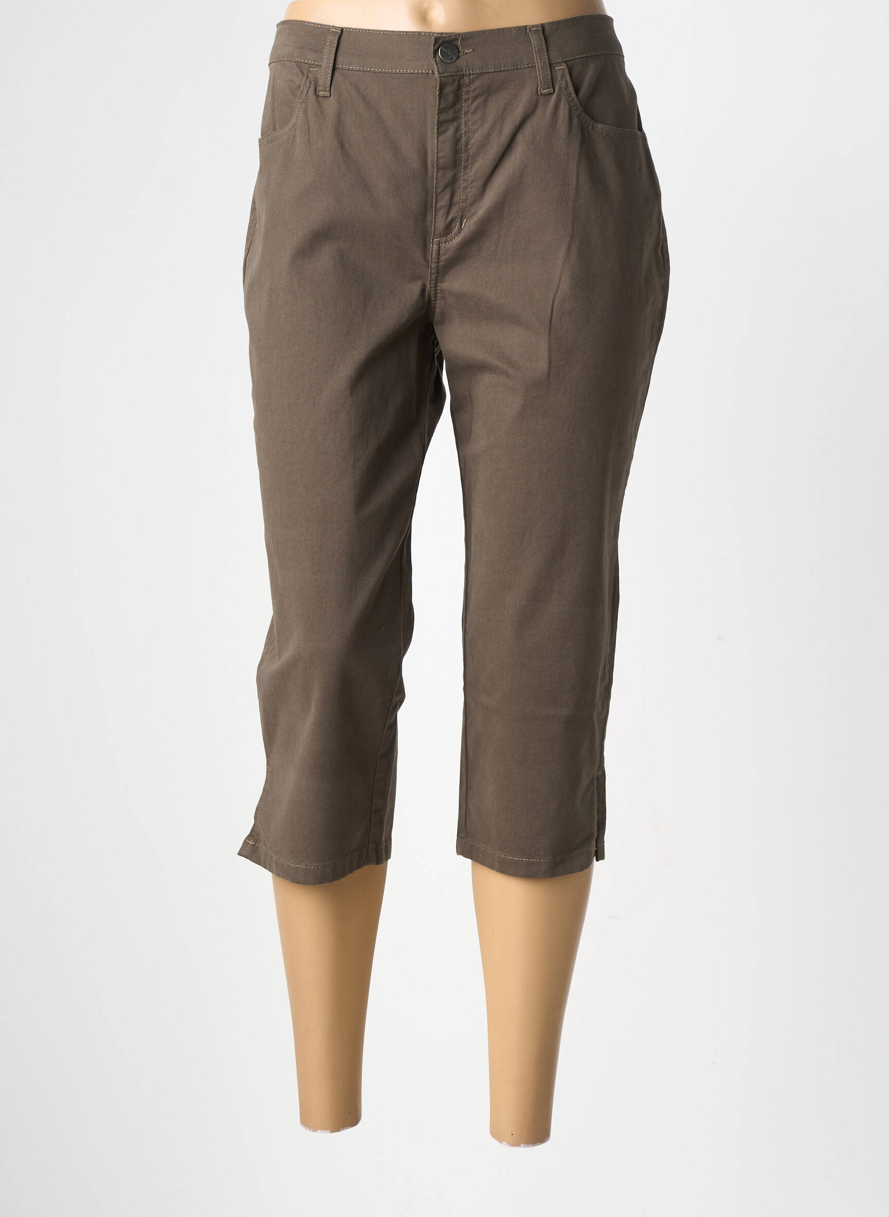 Pantalon trei sferturi elasticitate mărime normală verde KANOPE femeie