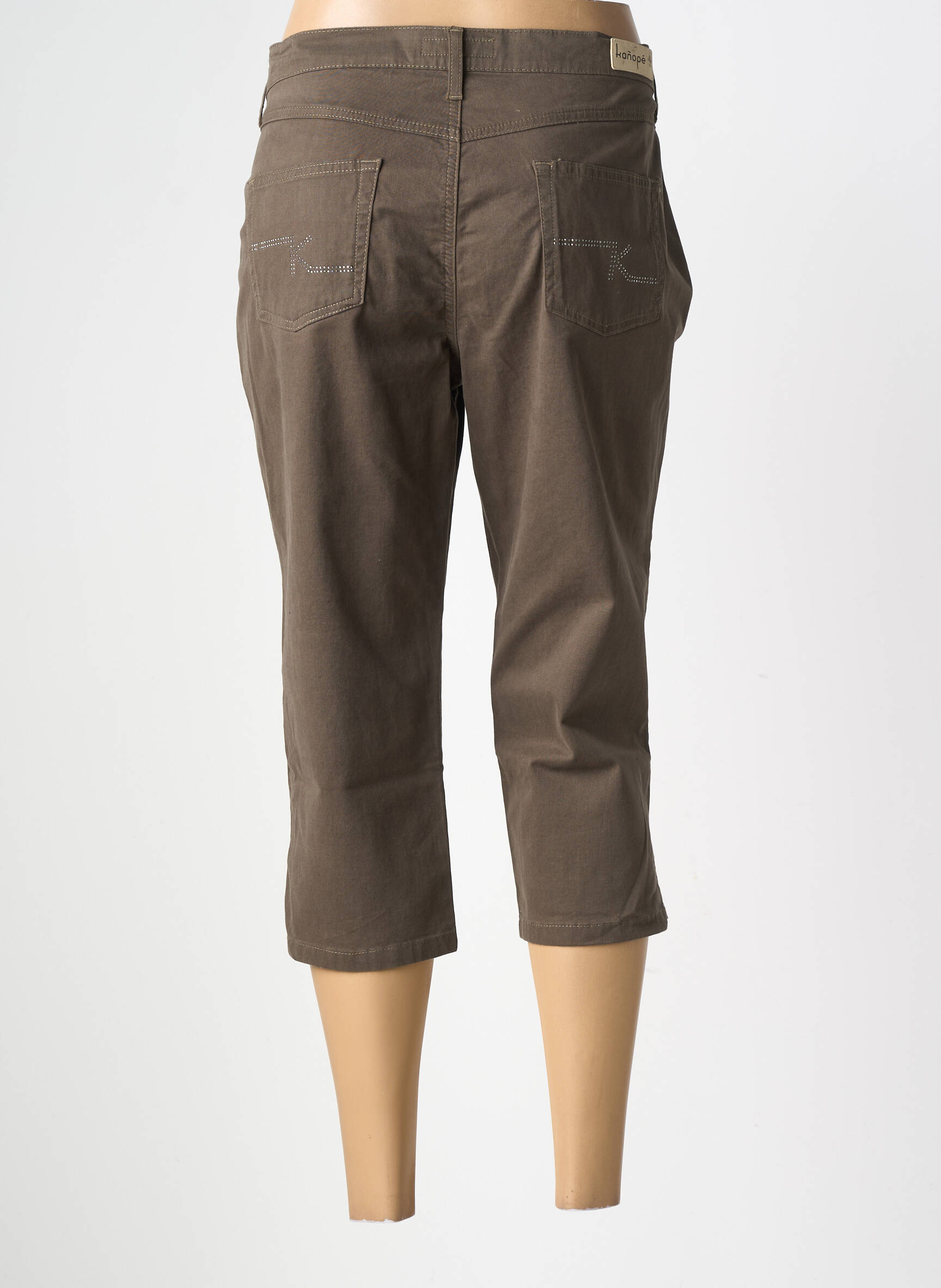 Pantalon trei sferturi elasticitate mărime normală verde KANOPE femeie