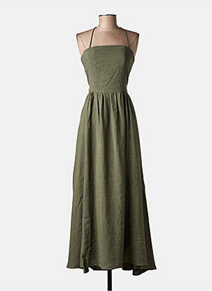 Rochie lungă fără mâneci fără mâneci verde LUMINA femeie