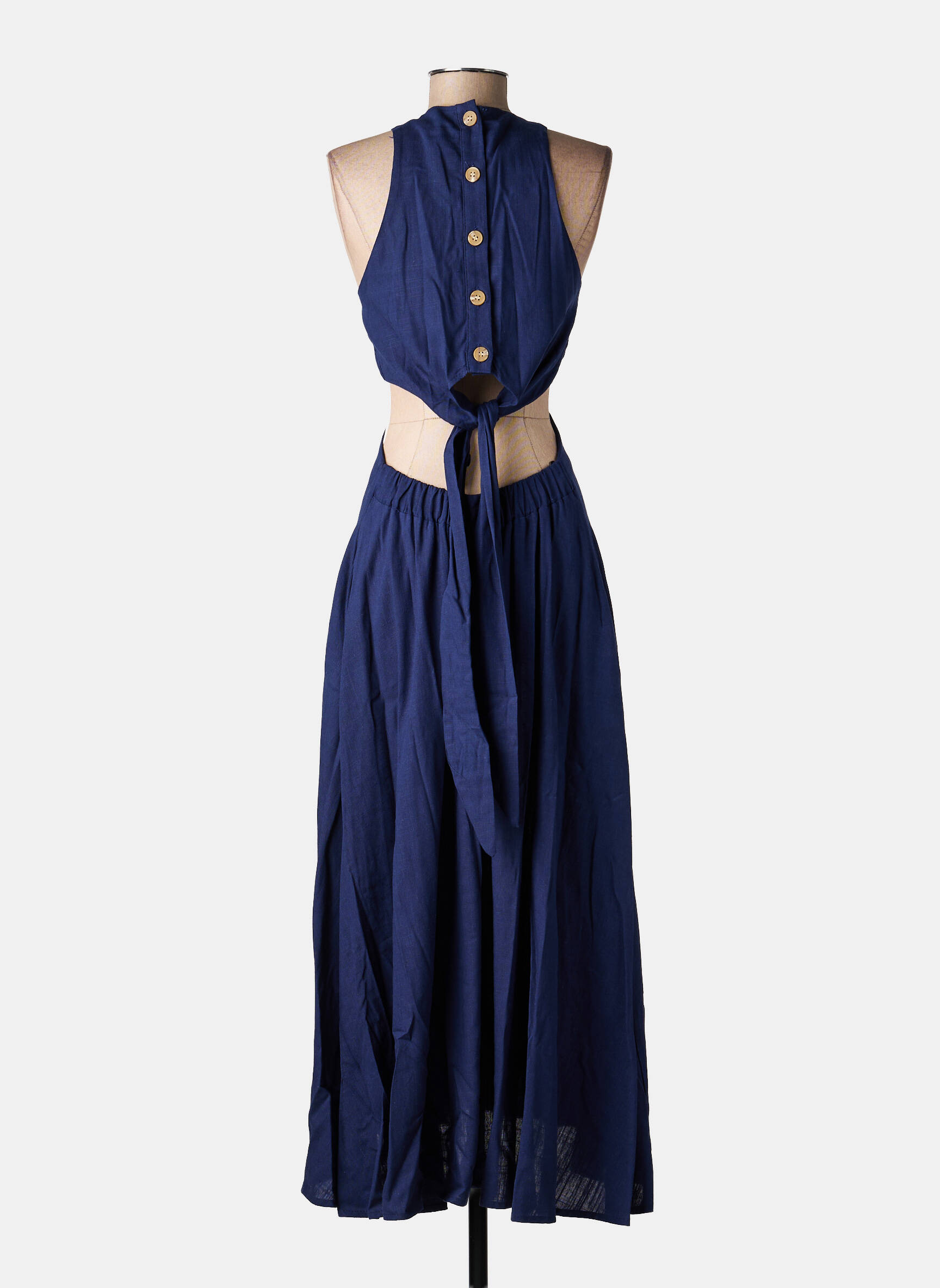 Rochie lungă fără mâneci fără mâneci albastru LUMINA femeie
