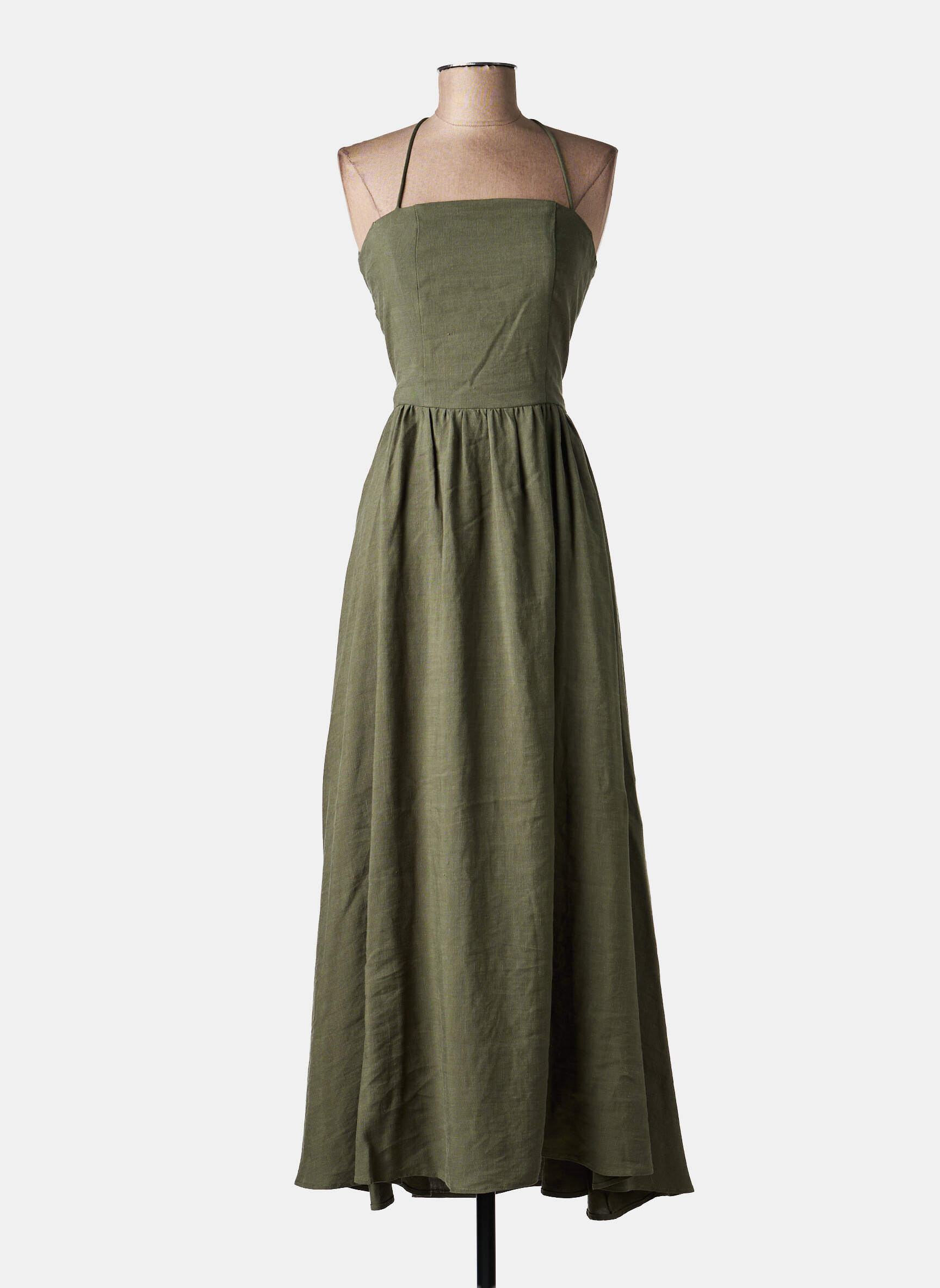 Rochie lungă fără mâneci fără mâneci verde LUMINA femeie
