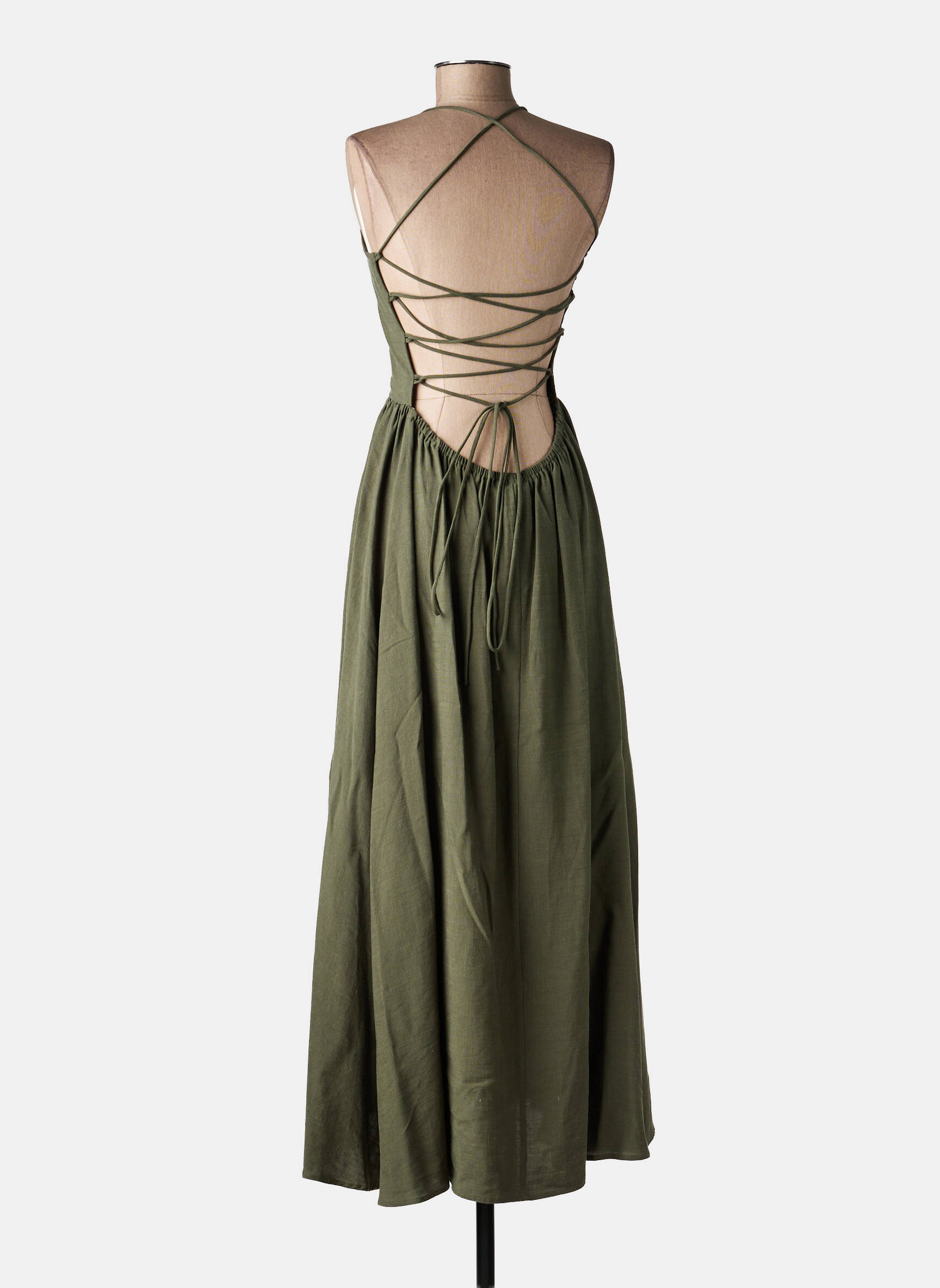 Rochie lungă fără mâneci fără mâneci verde LUMINA femeie