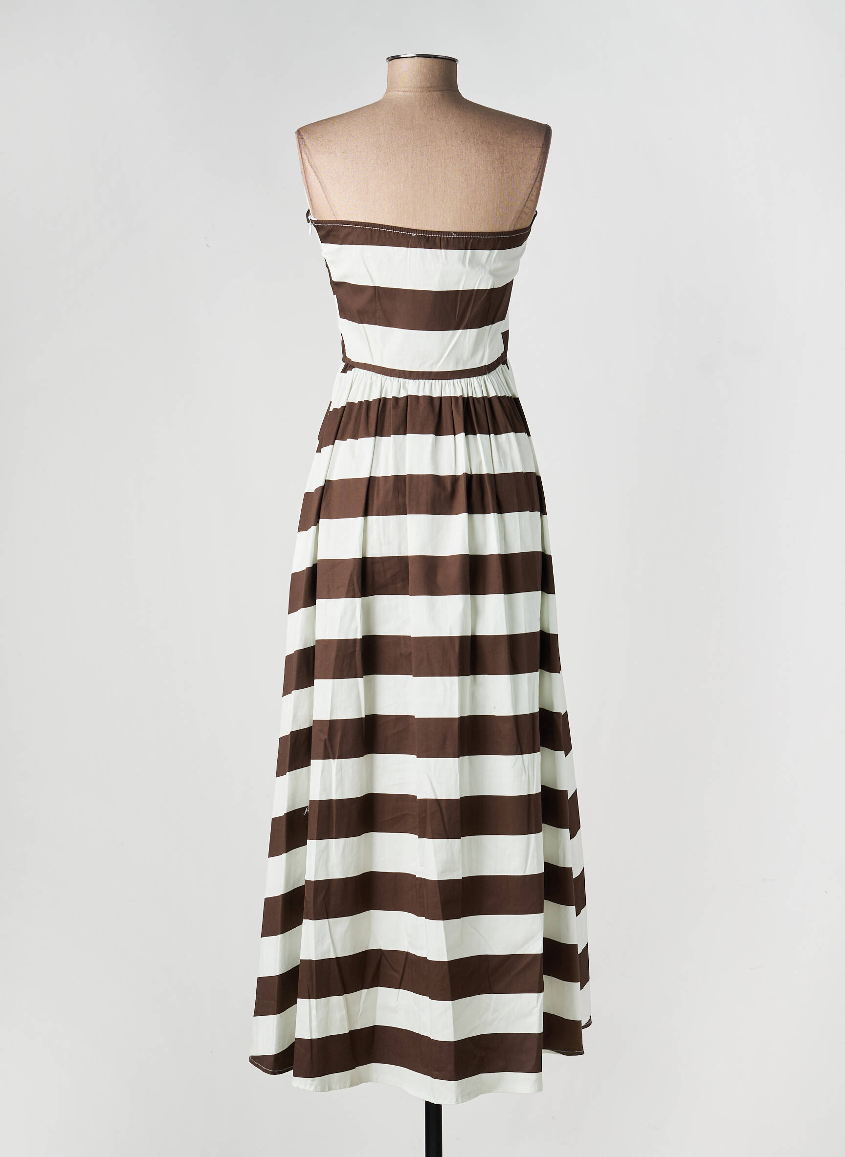 Rochie lungă fără mâneci fără mâneci maro LUMINA femeie