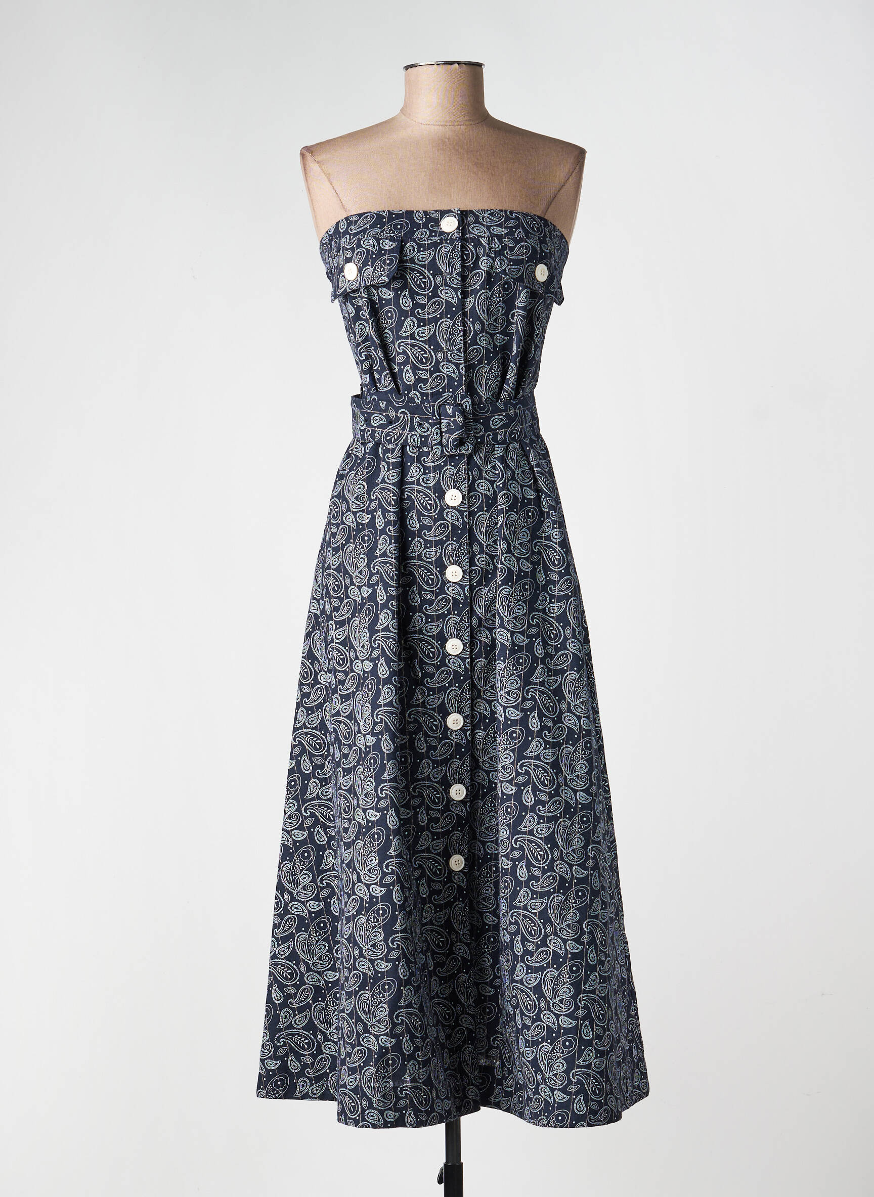 Rochie midi fără mâneci fără mâneci albastru LUMINA femeie