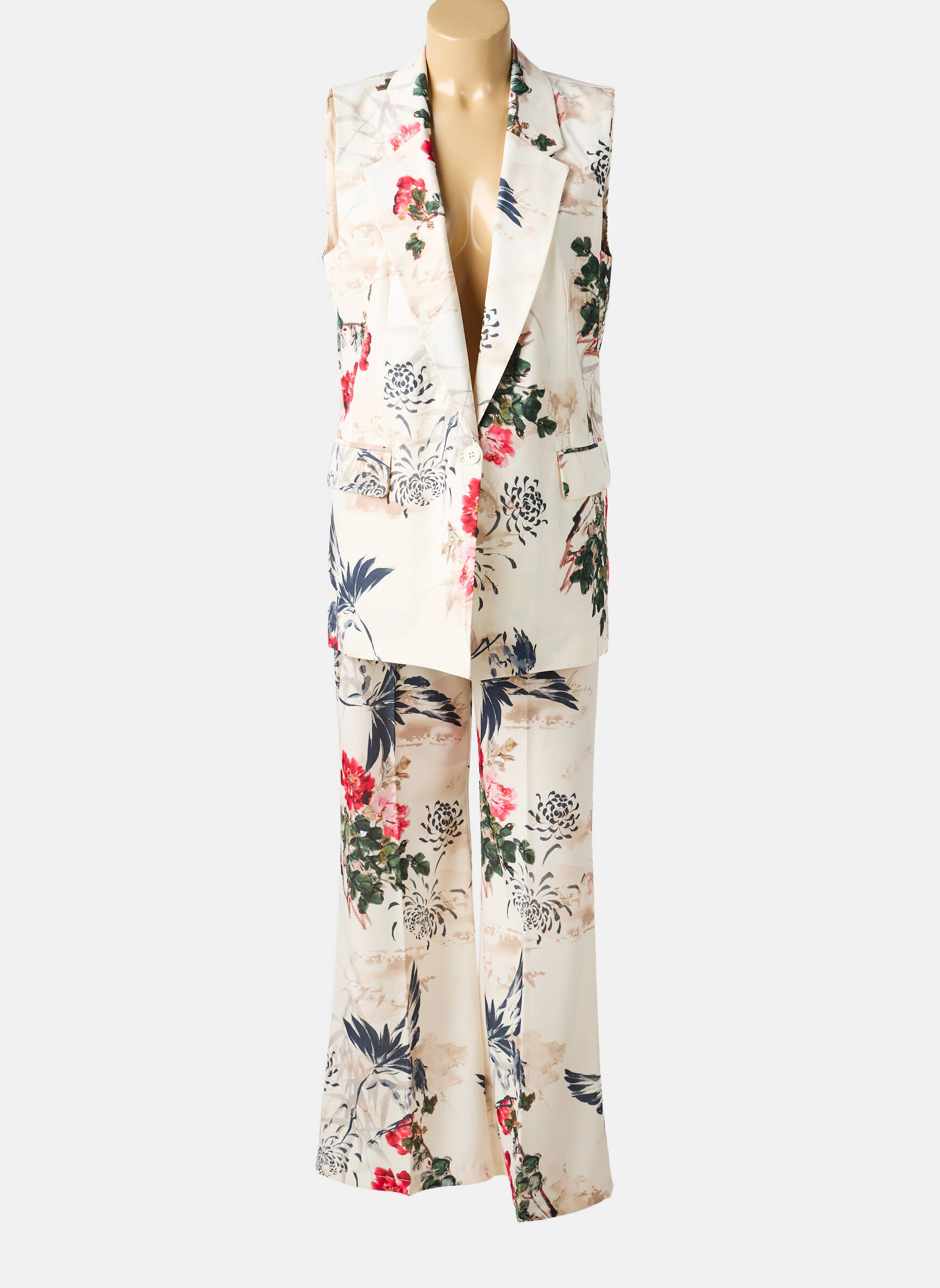Set pantaloni croială dreaptă bej ALTAMIRA femeie