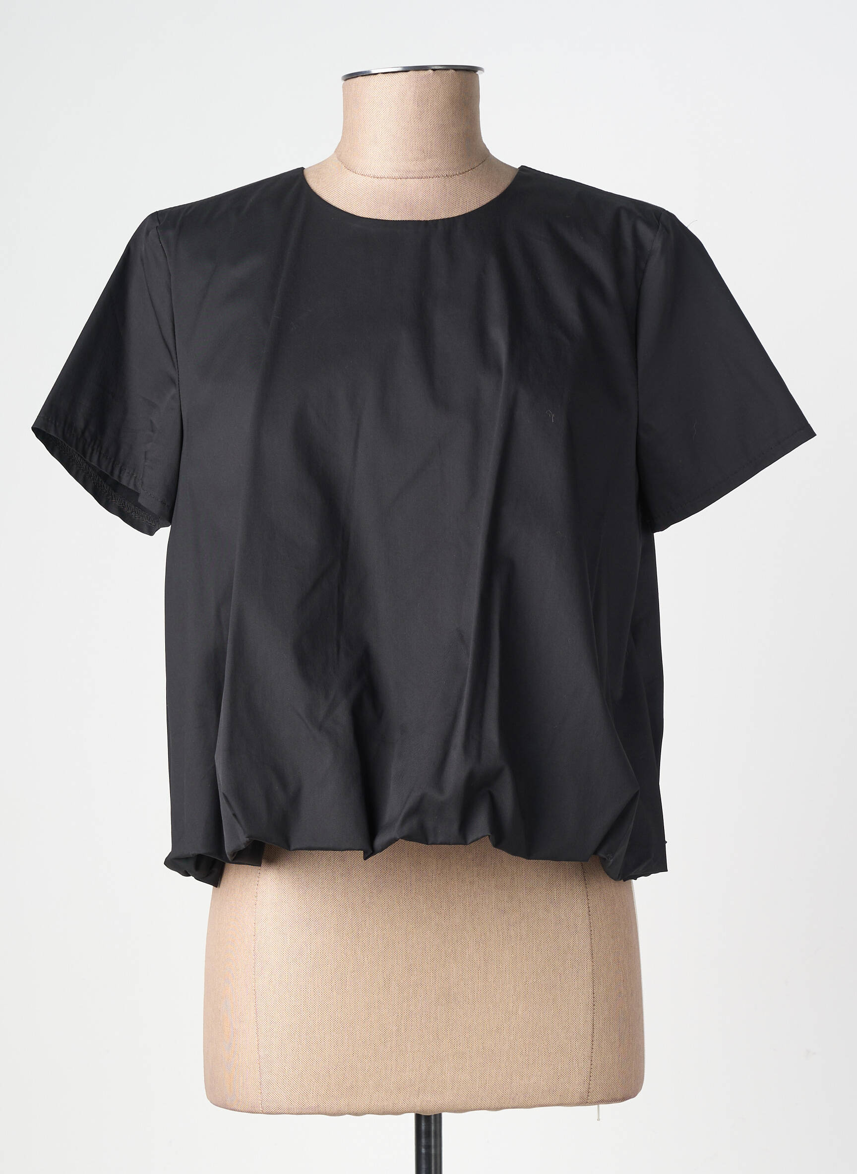 Top elasticitate mâneci scurte negru ALTAMIRA femeie