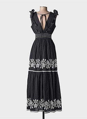 Rochie lungă mâneci scurte mâneci scurte negru ELPPIS femeie