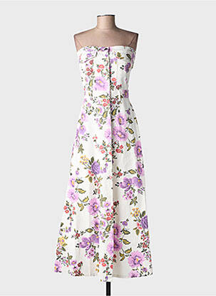 Rochie lungă imprimeu floral fără mâneci violet LUMINA femeie