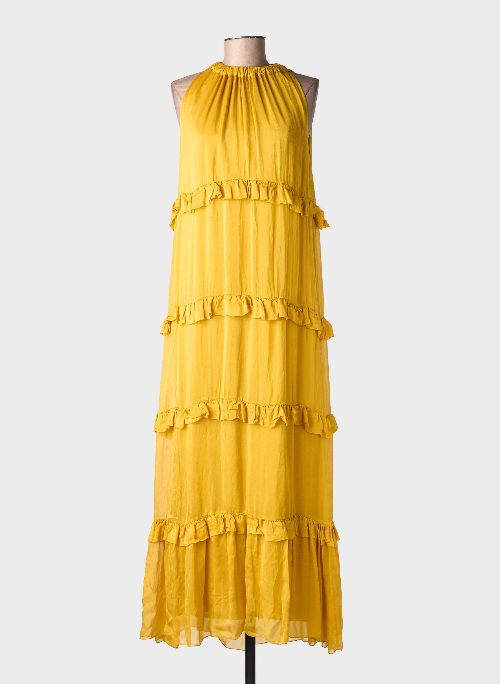 Rochie lungă fără mâneci fără mâneci verde KING KONG femeie
