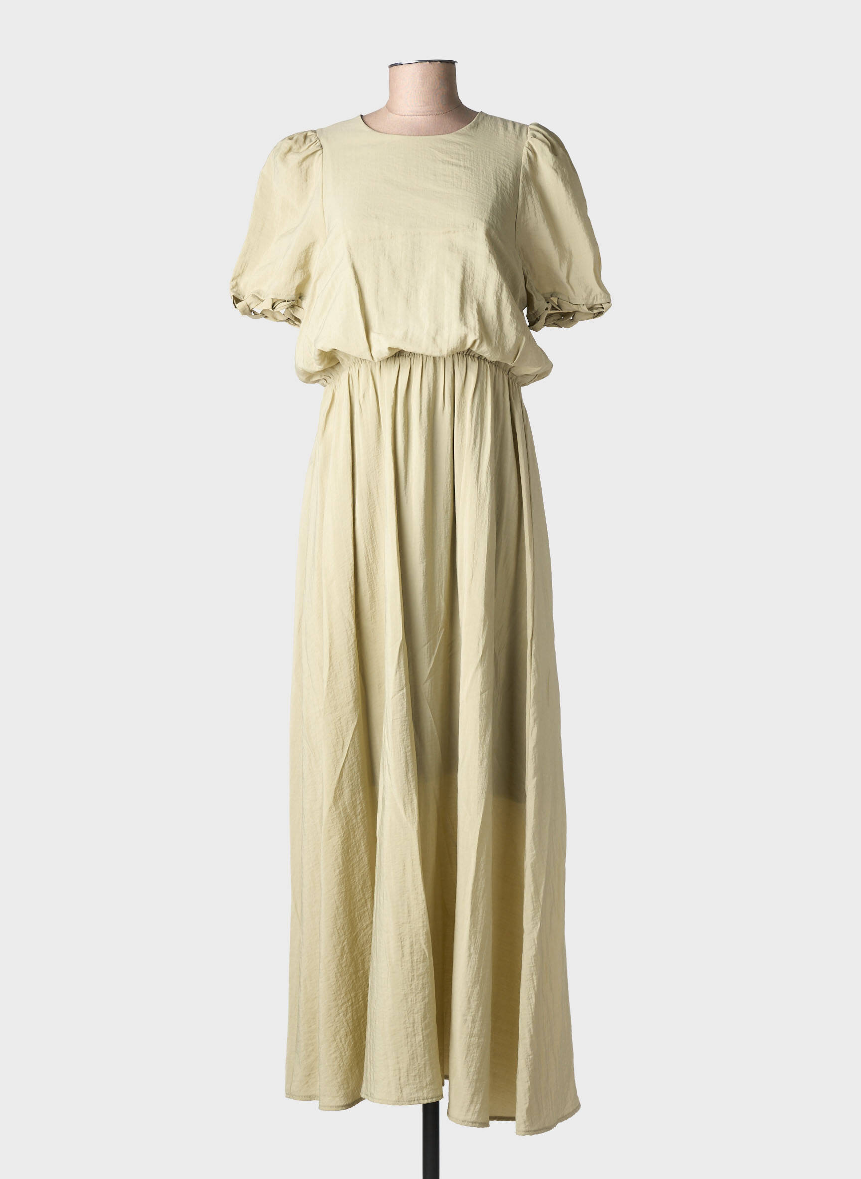 Rochie lungă mâneci scurte mâneci scurte verde ALTAMIRA femeie