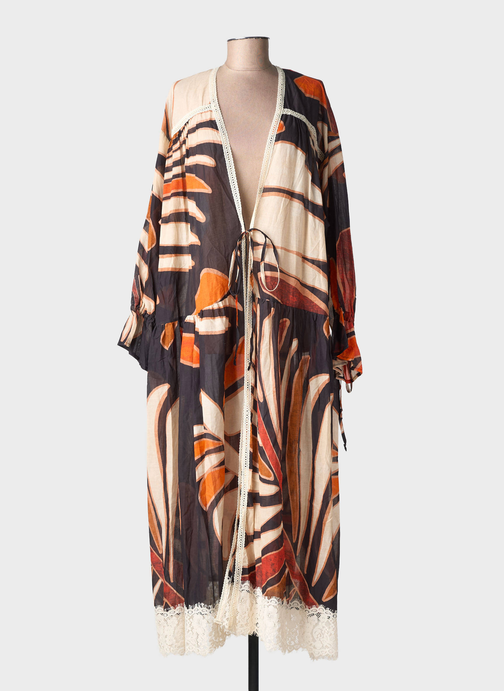 Jachete kimono imprimeu fantezie negru LUMINA femeie