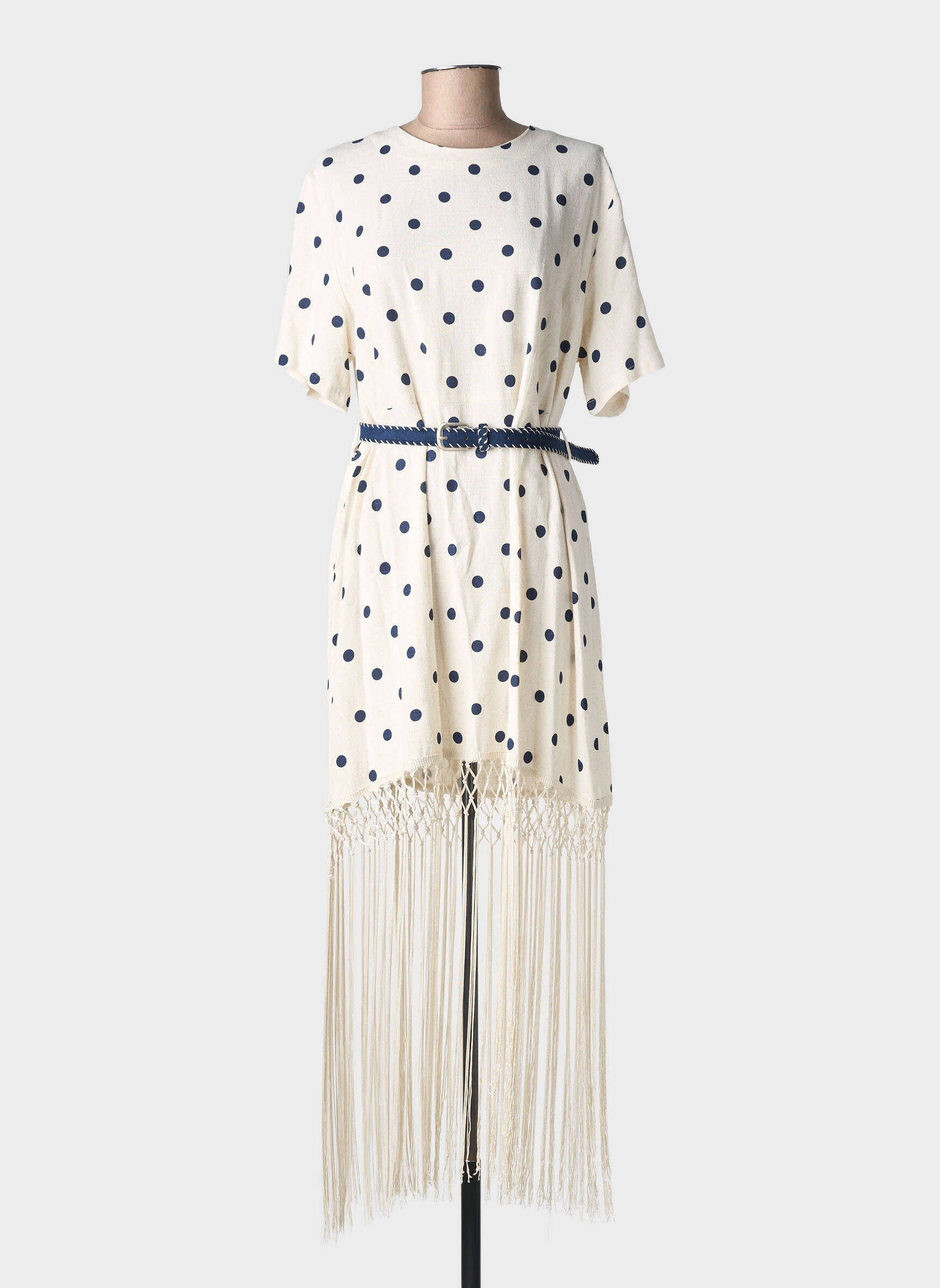 Rochie lungă mâneci scurte mâneci scurte bej DE ROYAL femeie