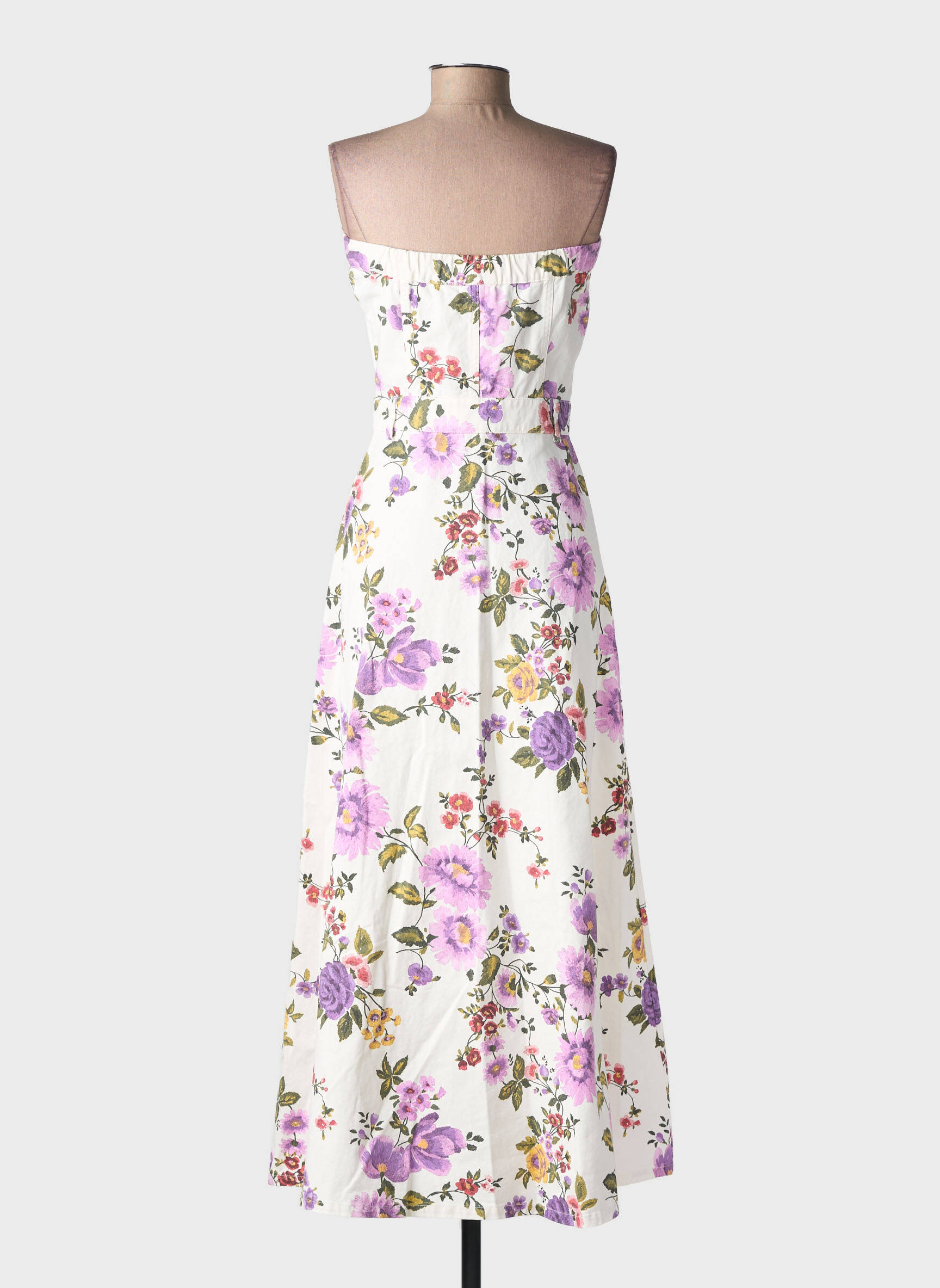 Rochie lungă imprimeu floral fără mâneci violet LUMINA femeie