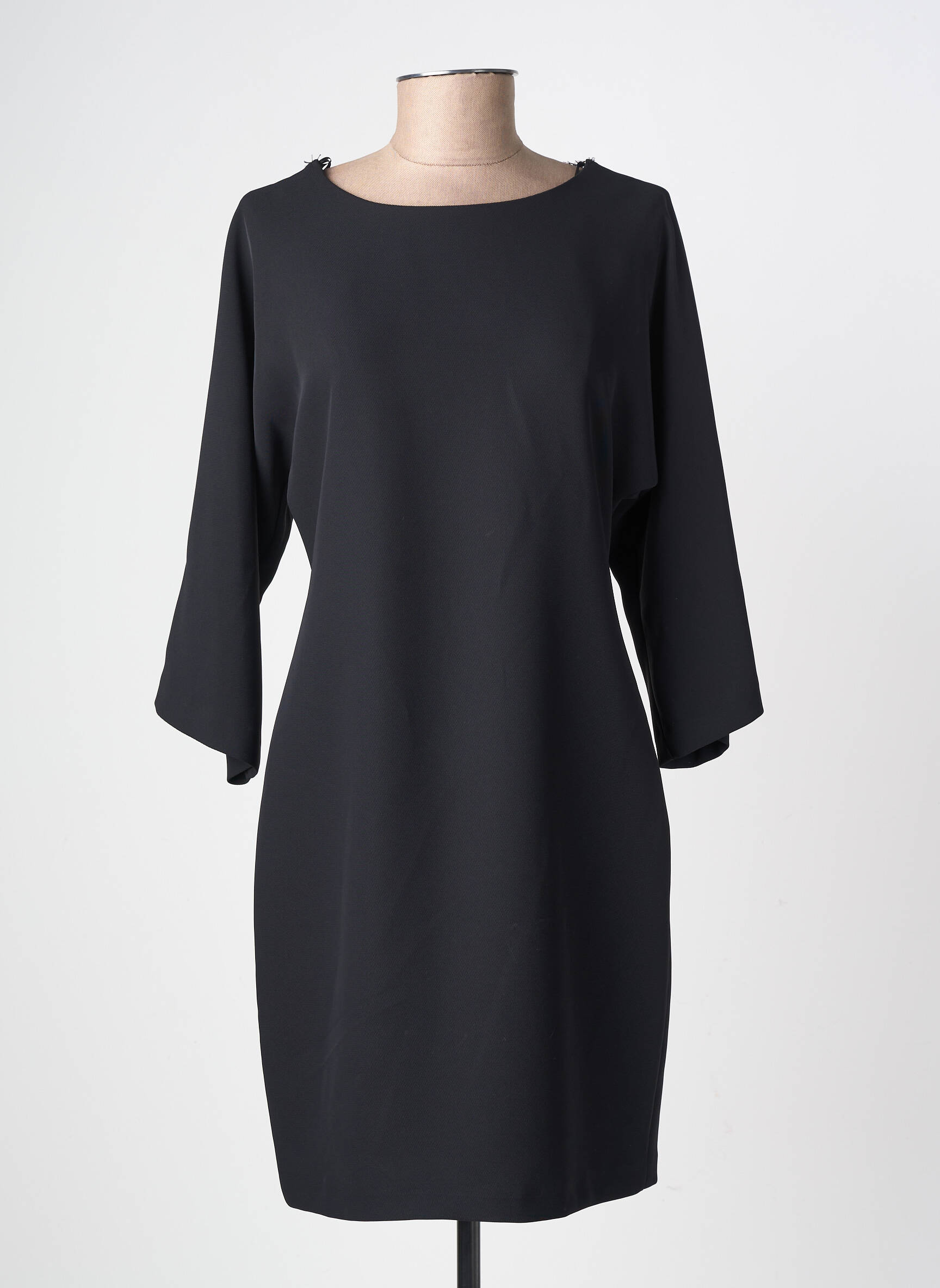 Rochie scurtă mâneci 3/4 mâneci 3/4 negru ANGELA DAVIS femeie
