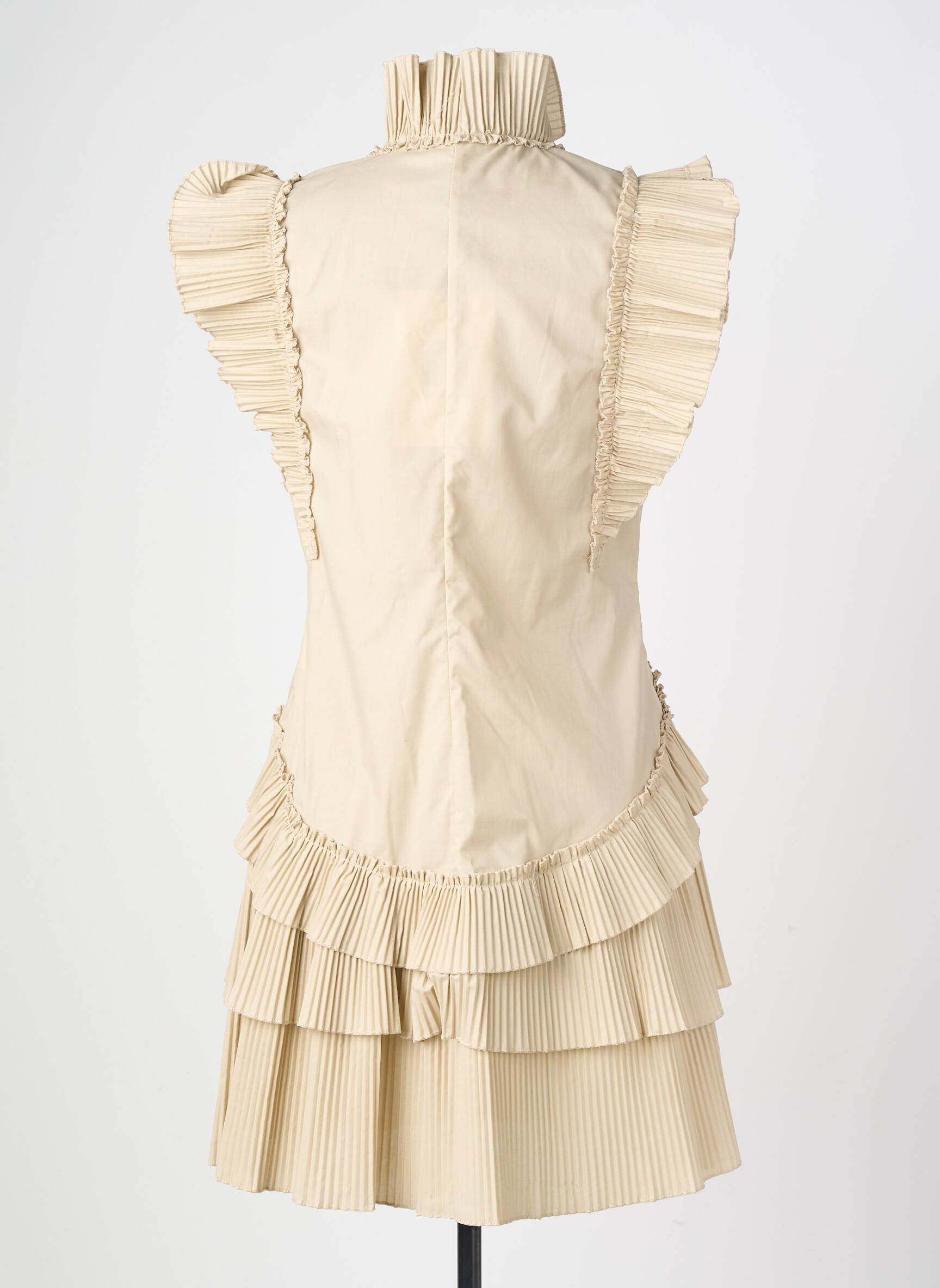 Rochie scurtă mâneci scurte mâneci scurte bej LUMINA femeie