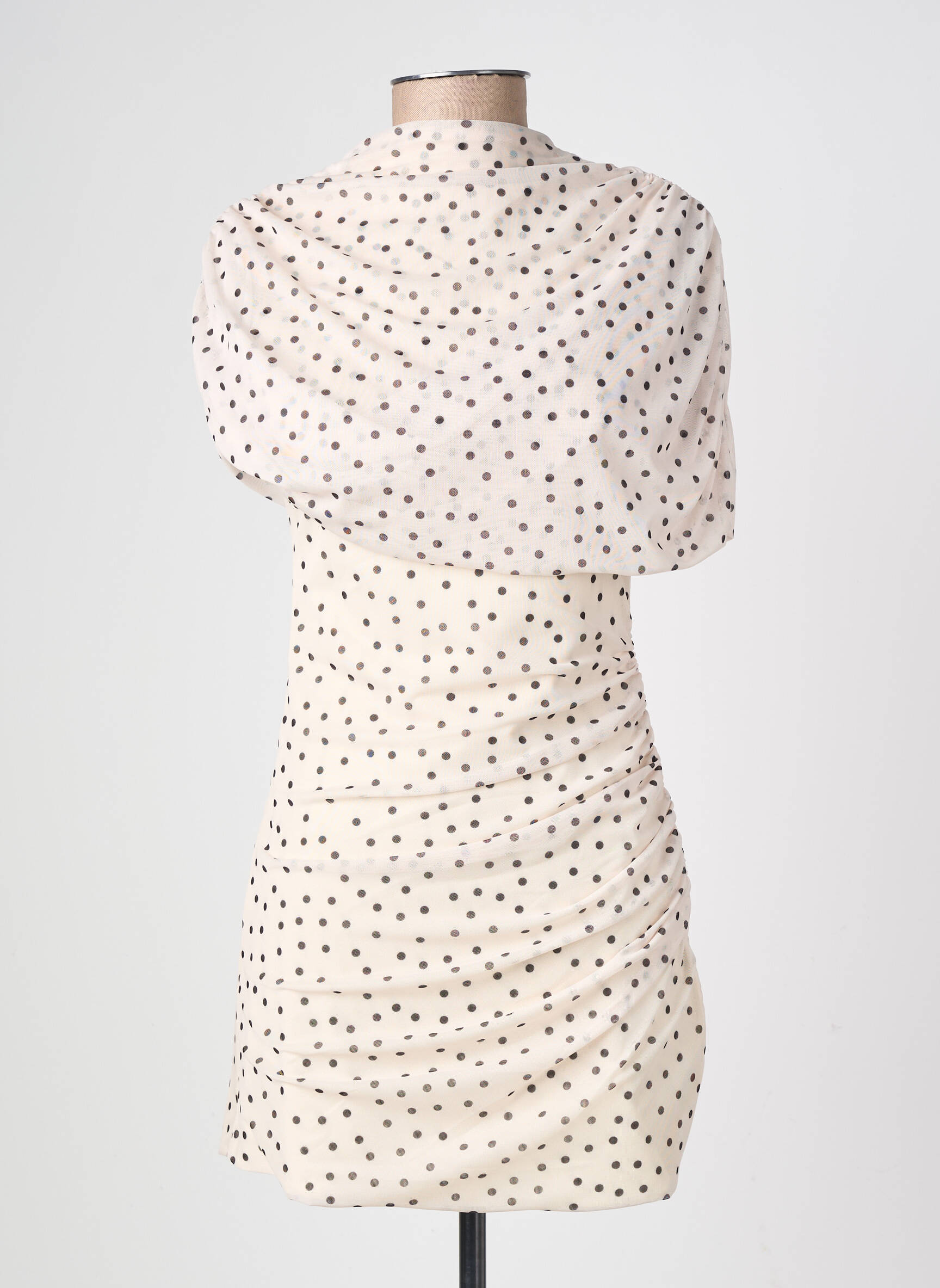 Rochie scurtă mâneci scurte mâneci scurte bej LUMINA femeie