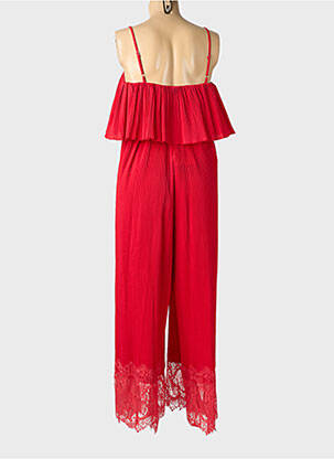 Salopetă-pantalon croială fluidă bretele subțiri roșu LUMINA femeie