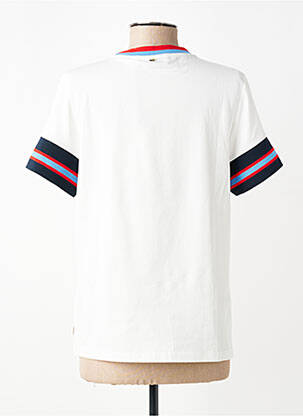 Tricou serigrafie flockată mâneci scurte alb LOLA CASADEMUNT femeie