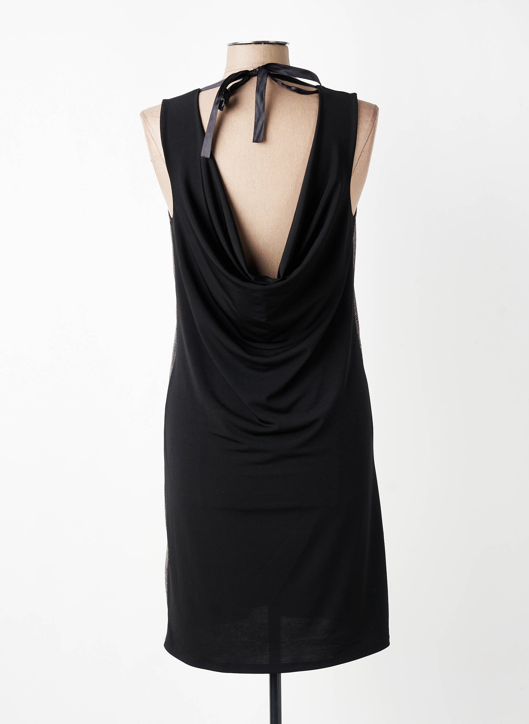 Rochie midi fără mâneci fără mâneci negru FILLE A SUIVRE femeie