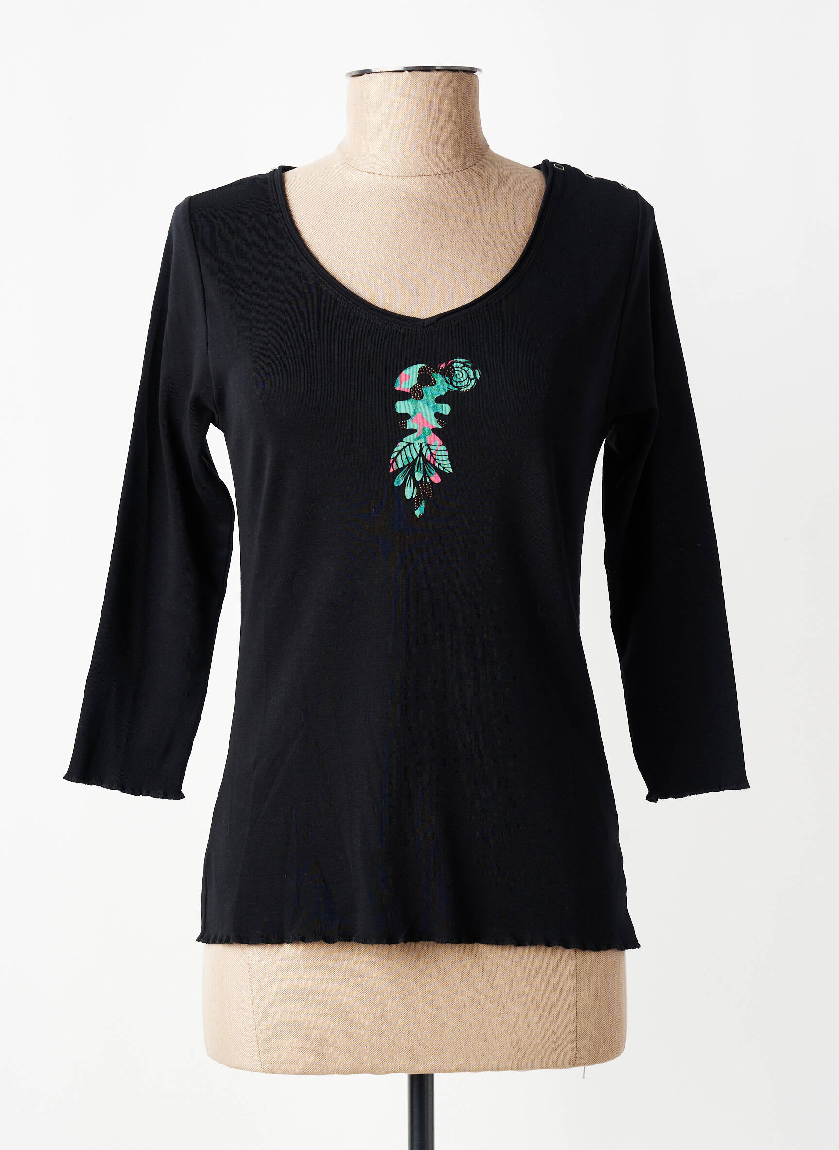 Tricou mâneci 3/4 mâneci 3/4 negru DIPLODOCUS femeie