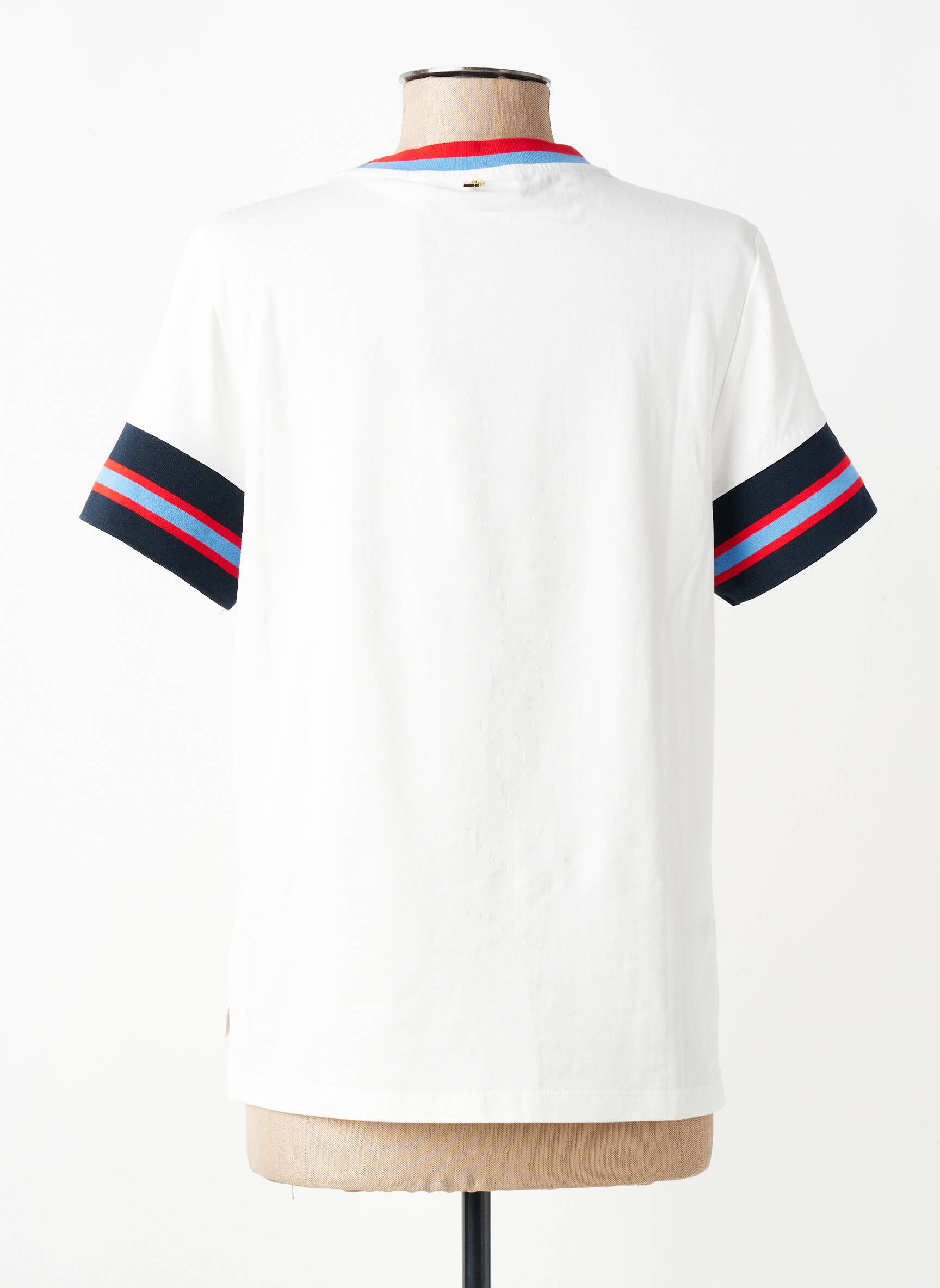 Tricou serigrafie flockată mâneci scurte alb LOLA CASADEMUNT femeie