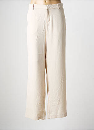 Pantalon larg țesătură crep mărime normală bej CREAM femeie
