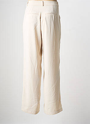 Pantalon larg țesătură crep mărime normală bej CREAM femeie