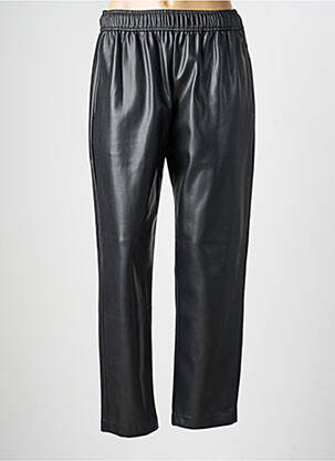 Pantalon drept talie elastică mărime normală negru LEO & UGO femeie
