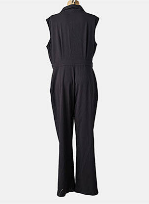 Salopetă-pantalon închidere cu nasturi pe față mâneci scurte negru K-DESIGN femeie