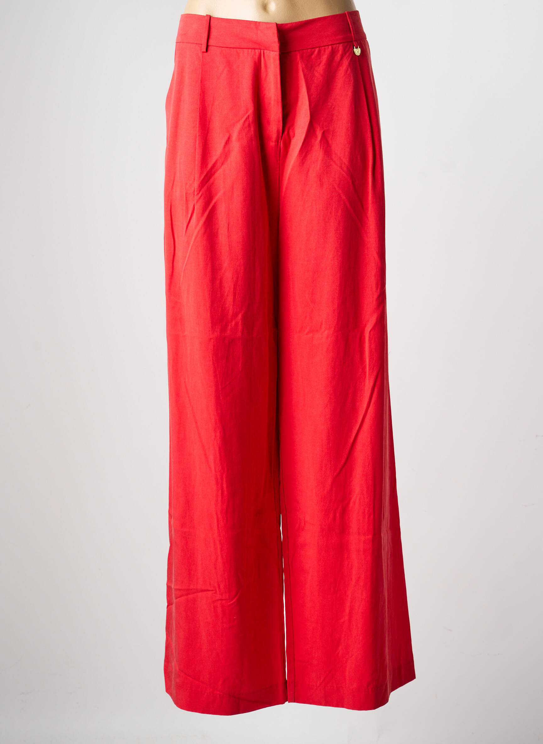 Pantalon larg țesătură poplin mărime normală roșu LOLA CASADEMUNT femeie