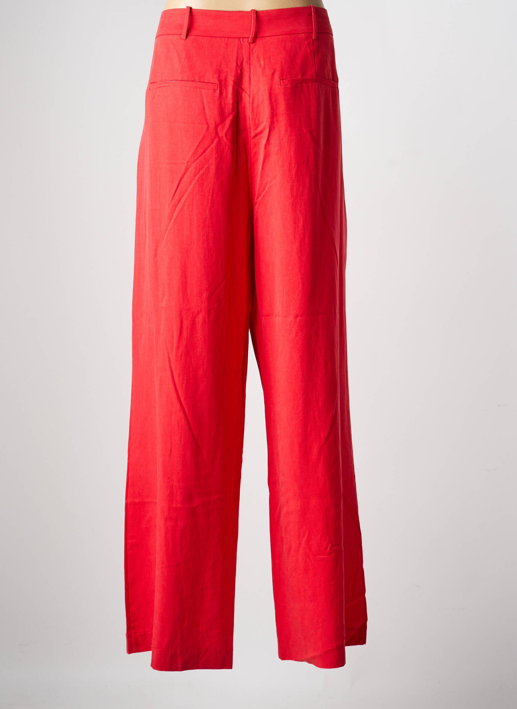 Pantalon larg țesătură poplin mărime normală roșu LOLA CASADEMUNT femeie