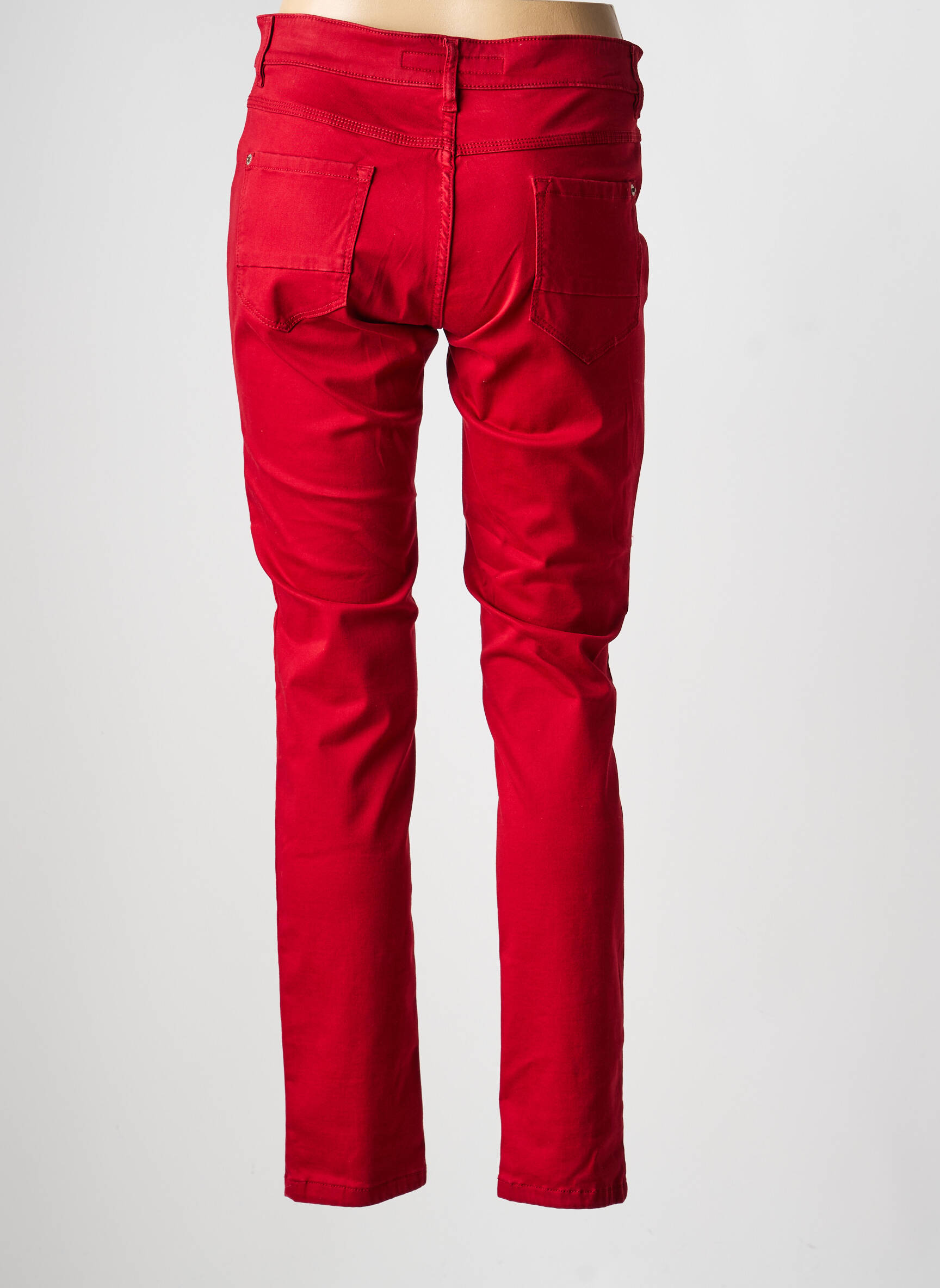 Pantalon slim țesătură poplin mărime normală roșu ZERRES femeie