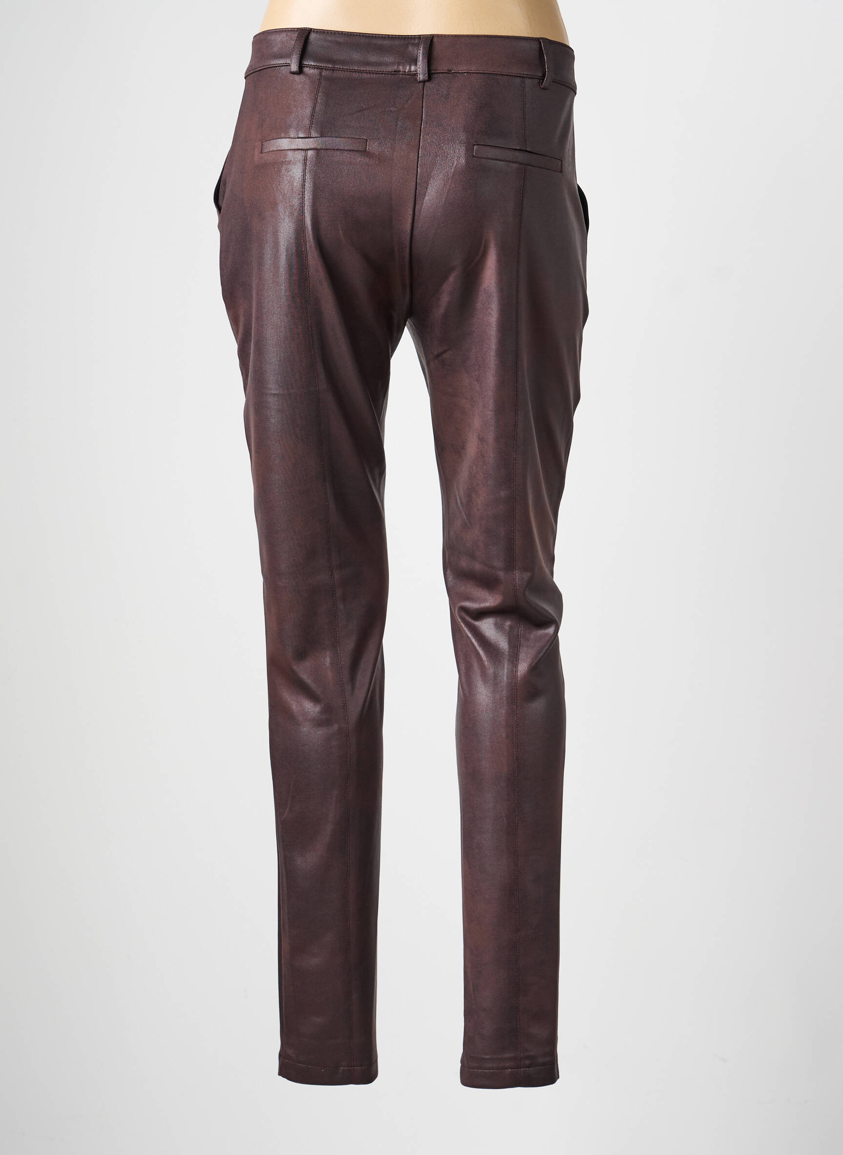 Pantalon slim elasticitate mărime normală maro EVA KAYAN femeie