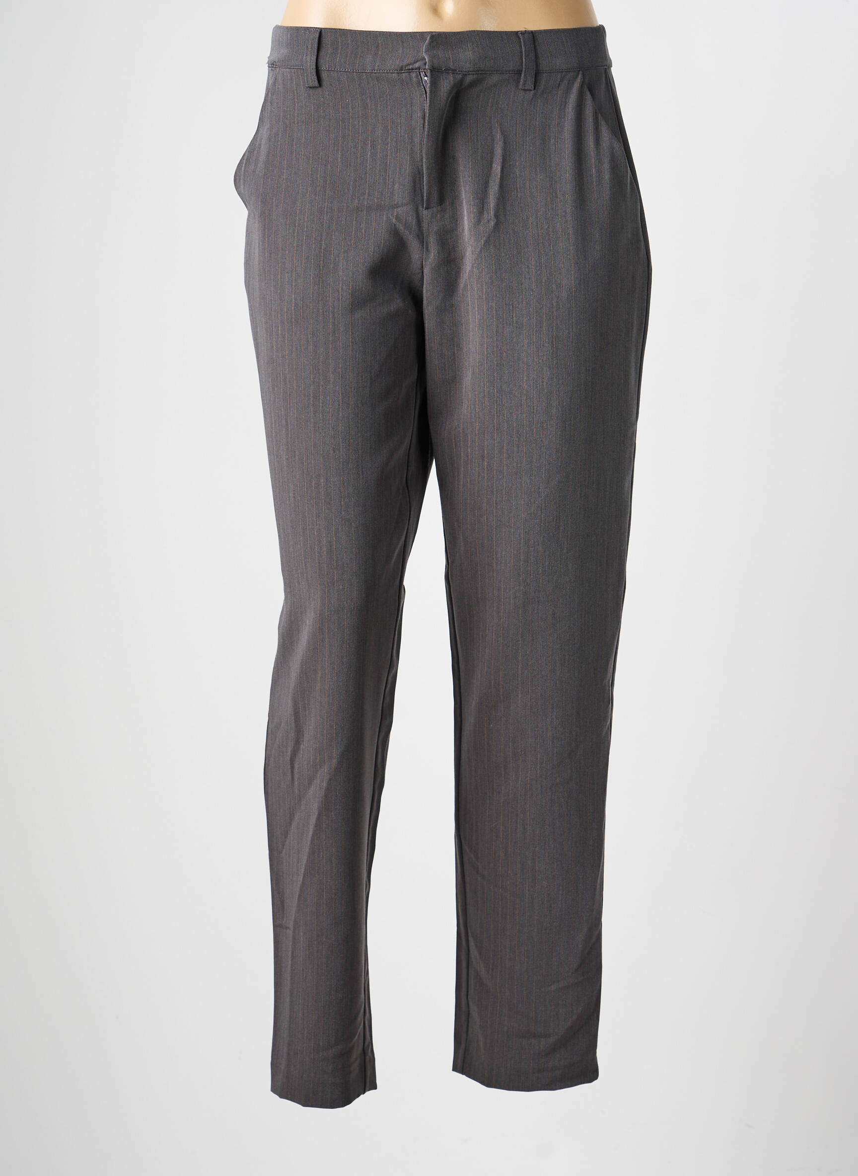 Pantalon slim talie elastică mărime normală gri CREAM femeie