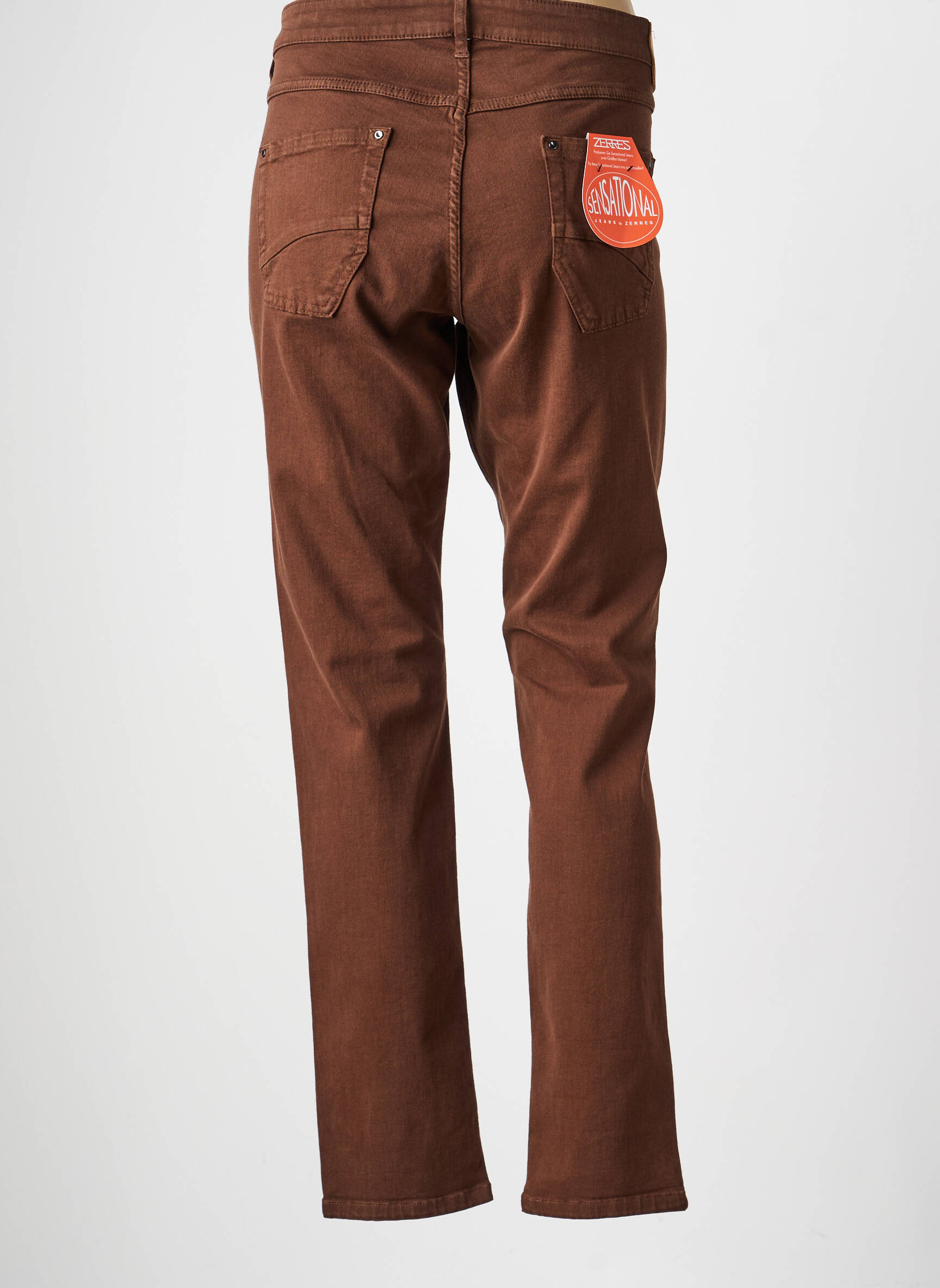Pantalon drept elasticitate mărime normală maro ZERRES femeie