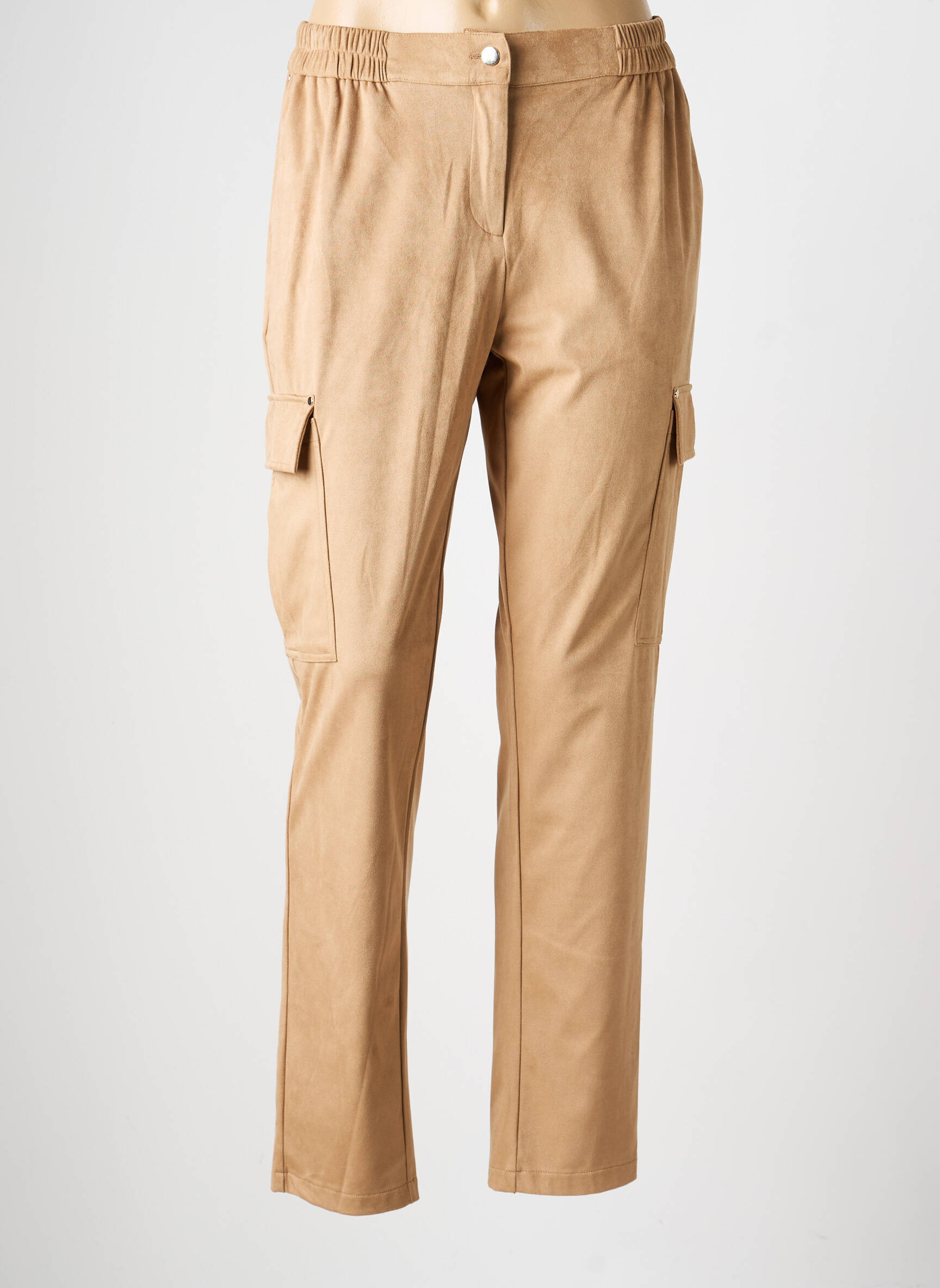 Pantalon drept elasticitate mărime normală bej EVA KAYAN femeie