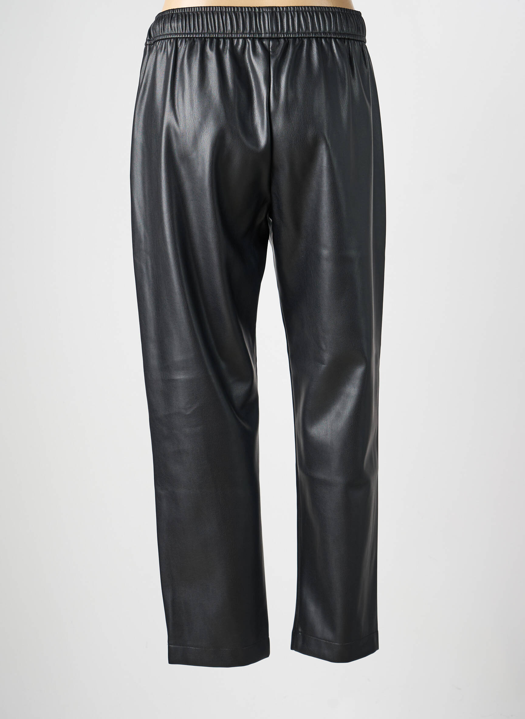 Pantalon drept talie elastică mărime normală negru LEO & UGO femeie