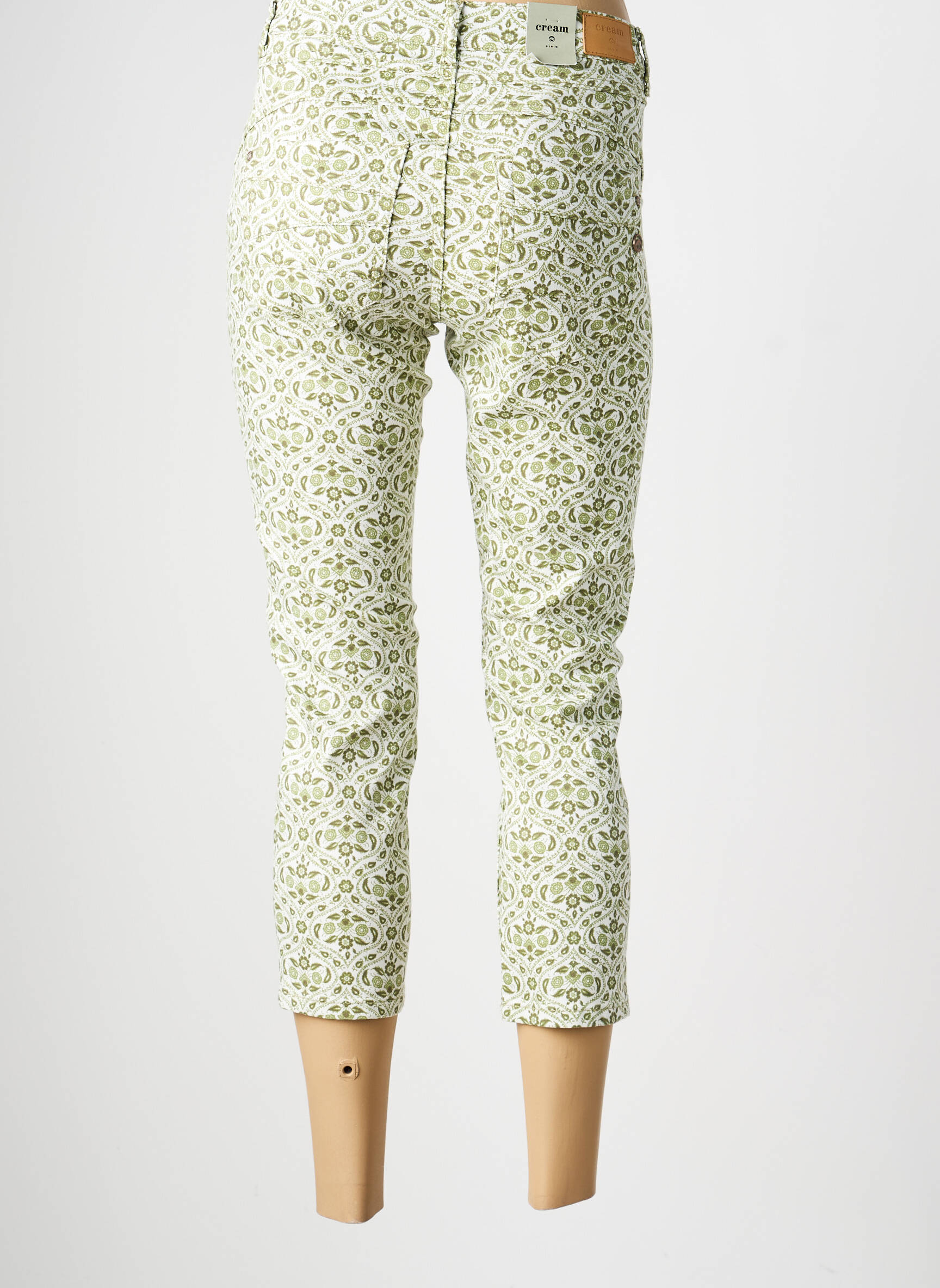 Pantalon trei sferturi elasticitate mărime normală verde CREAM femeie