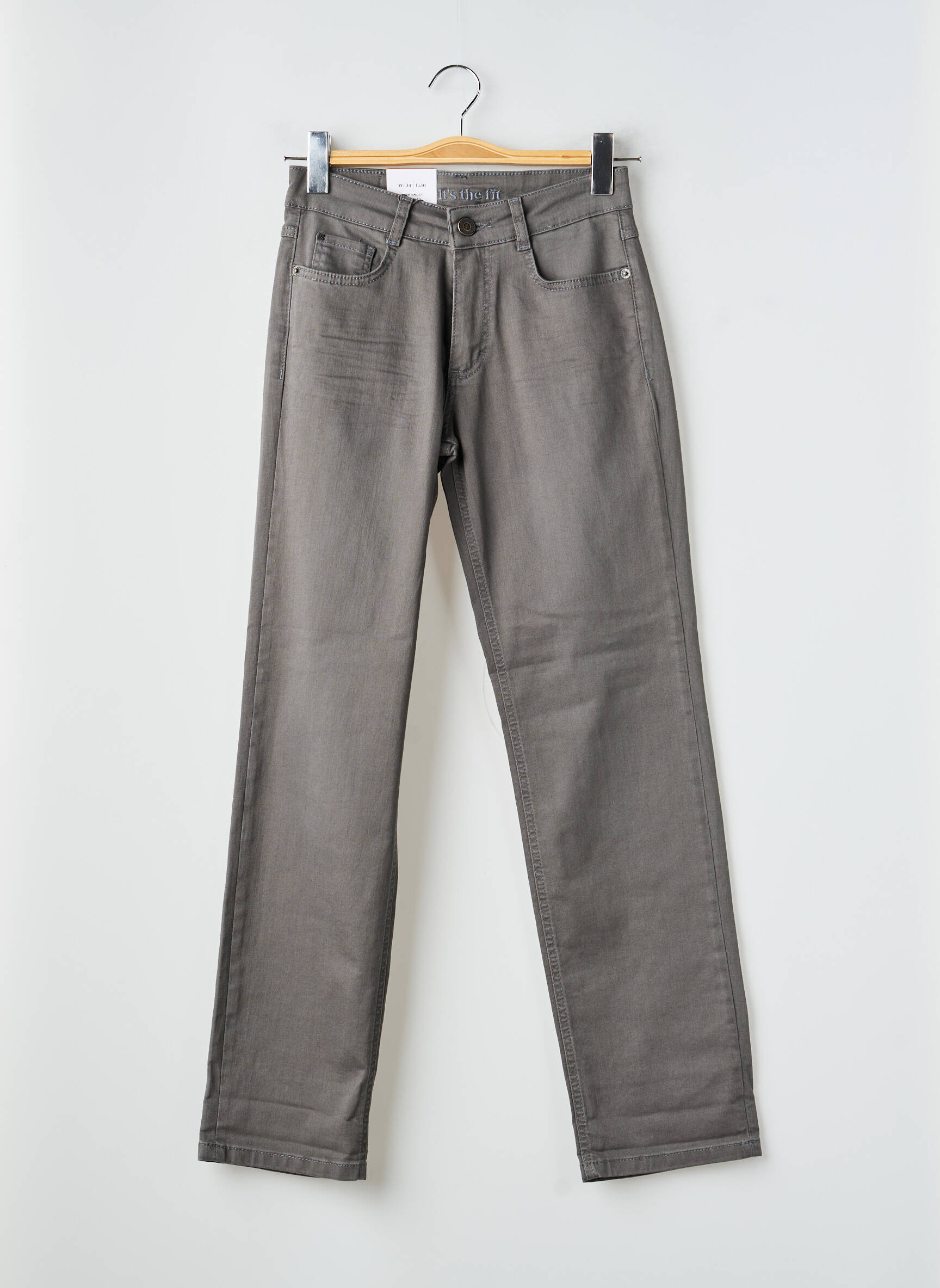 Pantalon drept elasticitate mărime normală gri PARA MI femeie