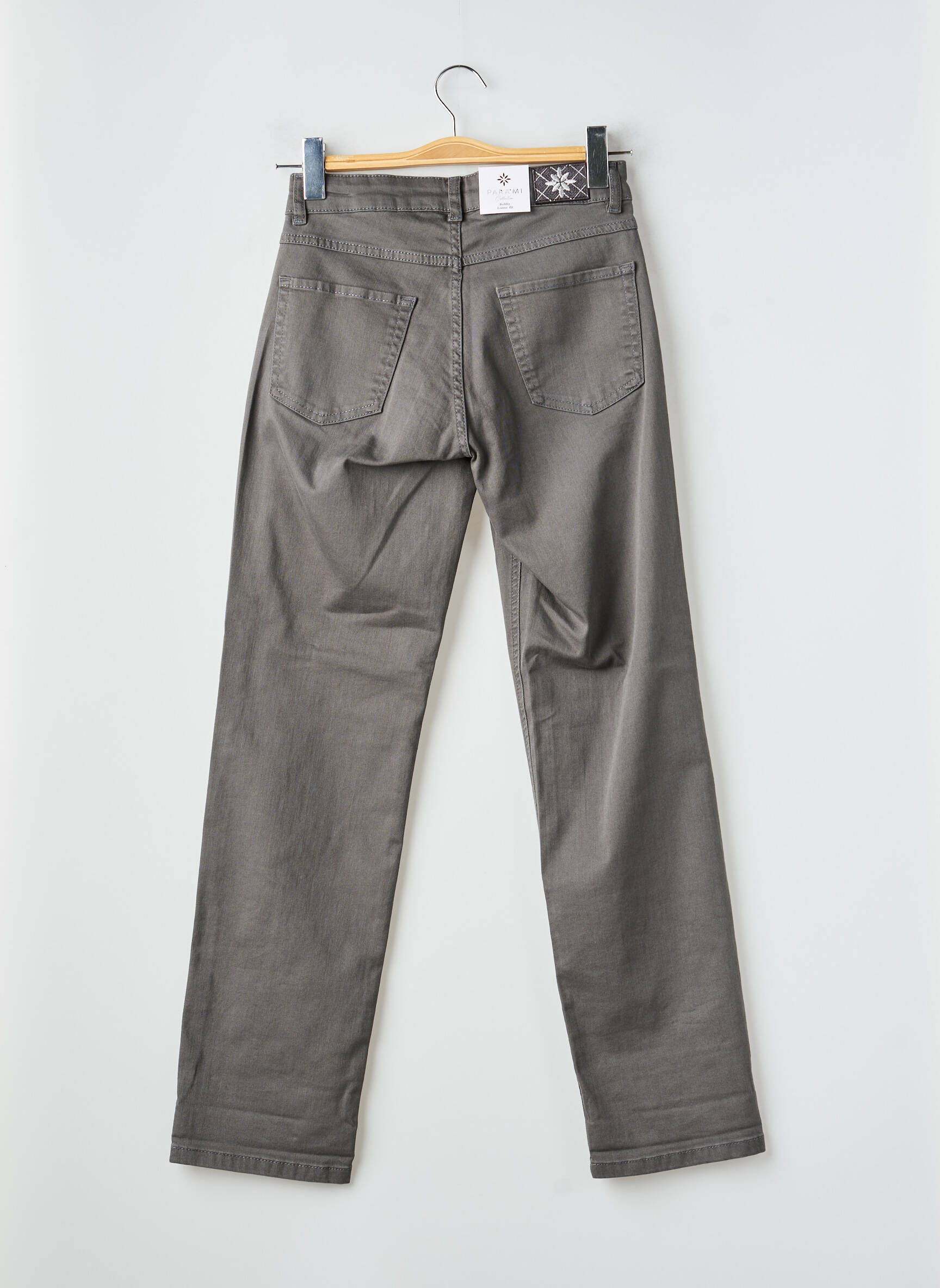 Pantalon drept elasticitate mărime normală gri PARA MI femeie