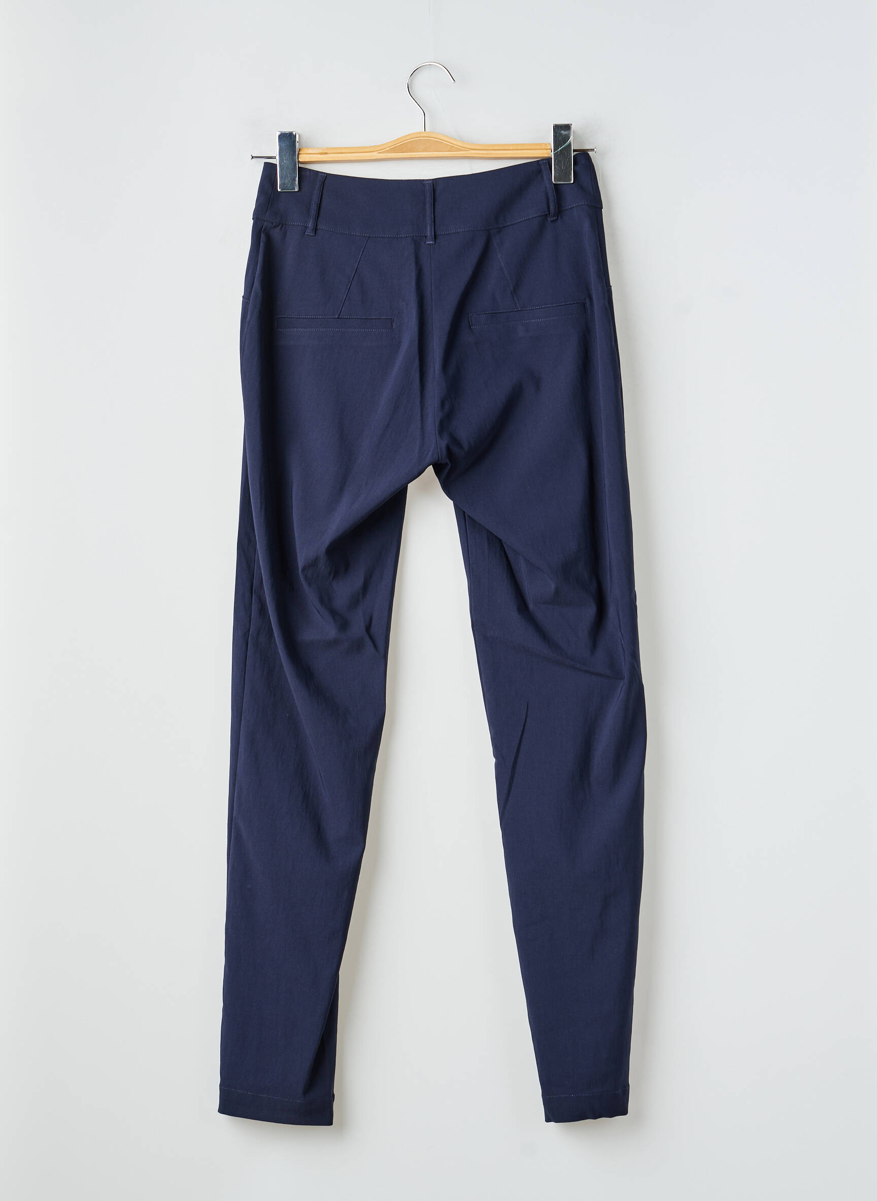 Pantalon slim țesătură poplin mărime normală albastru EVA KAYAN femeie