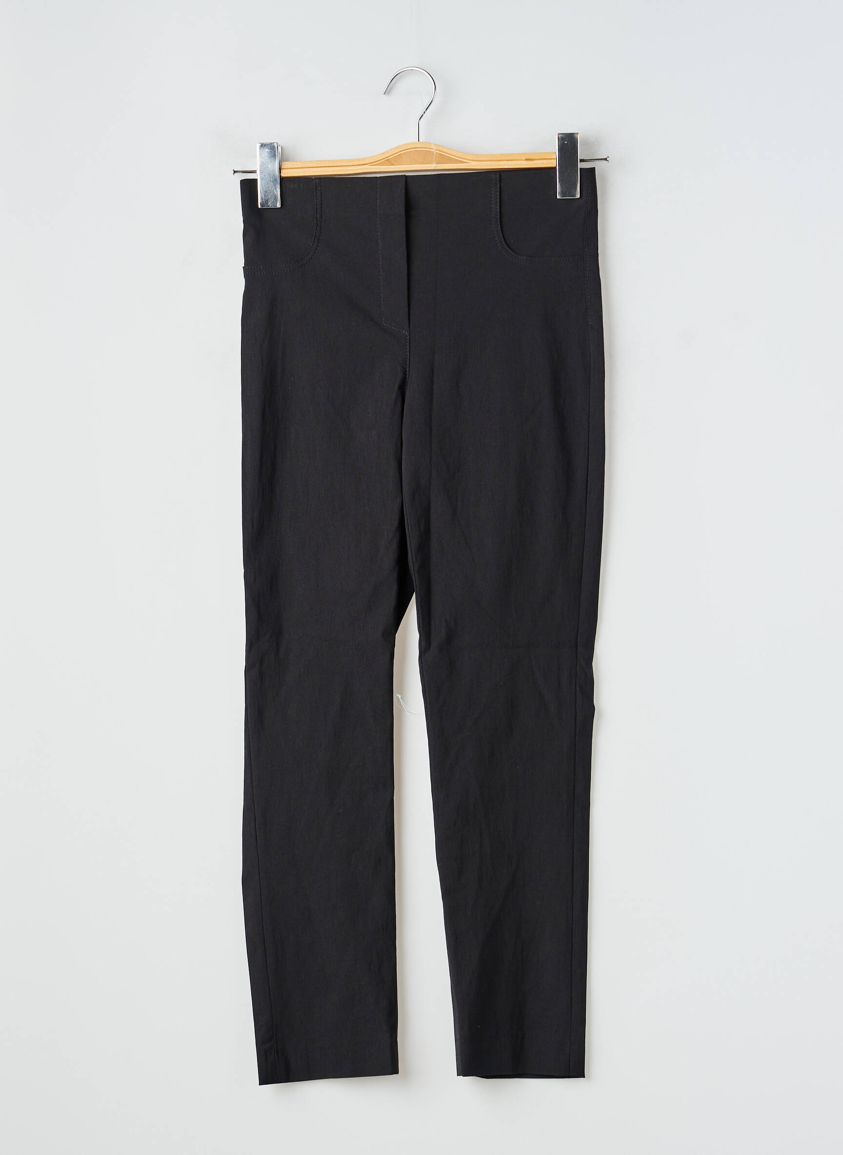 Pantalon trei sferturi elasticitate mărime normală negru LAUREN VIDAL femeie