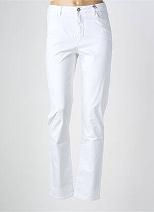 Pantalon drept elasticitate talie înaltă alb KANOPE femeie