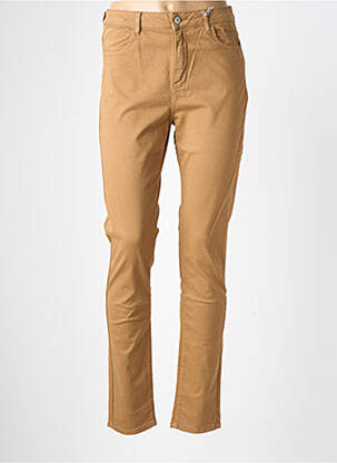 Pantalon slim țesătură poplin mărime normală maro KANOPE femeie